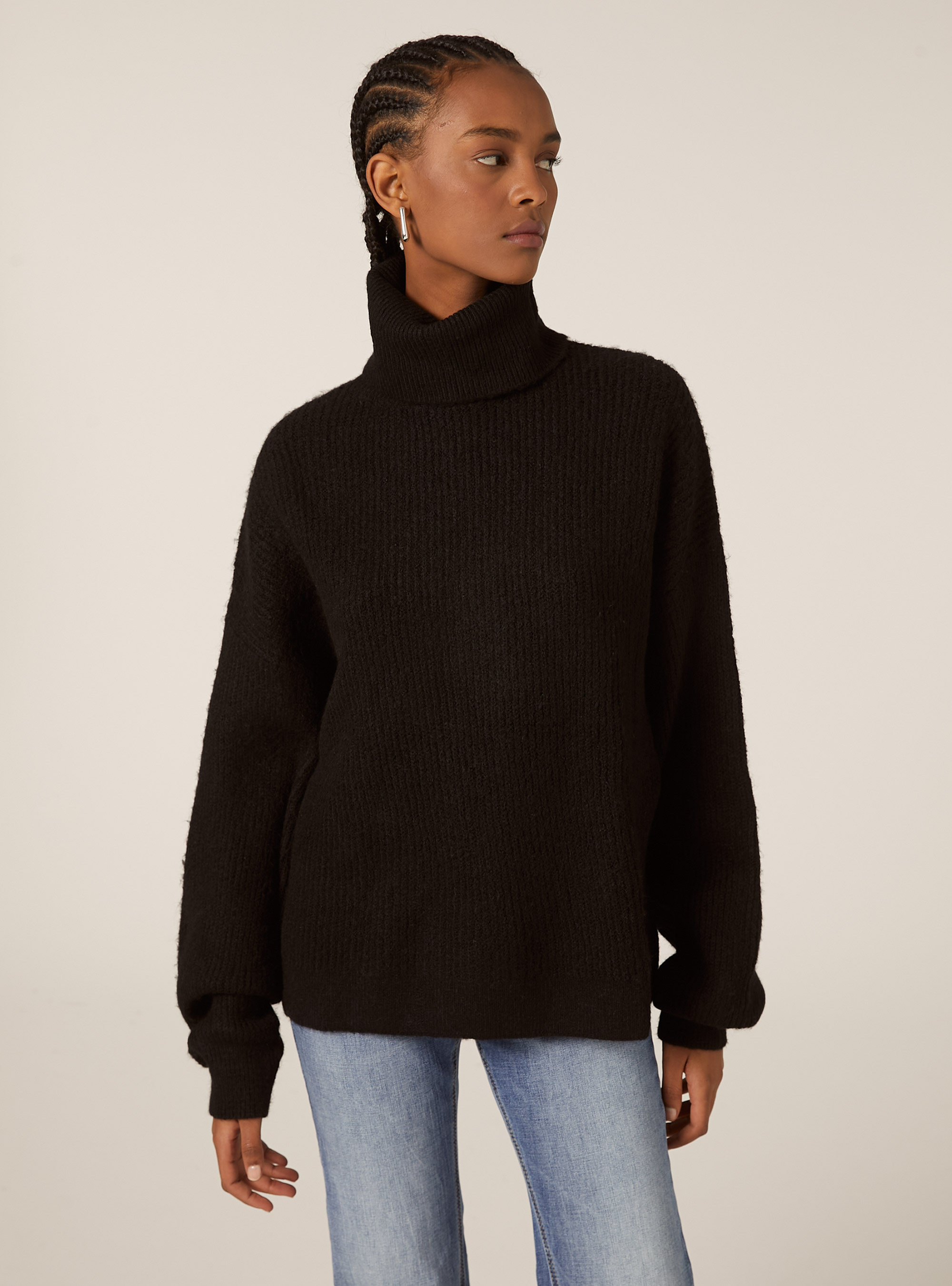 Pullover colloalto costa inglese, BK1 BLACK