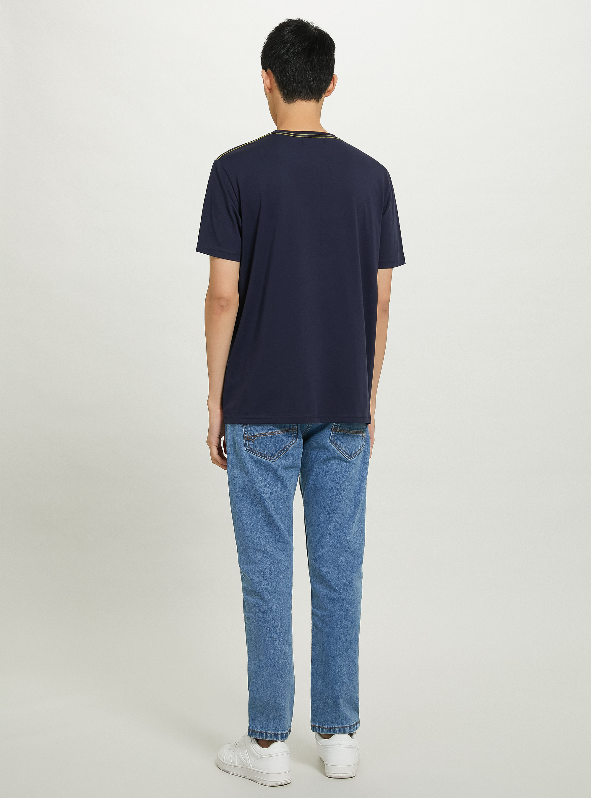 Cotton T-shirt with print, C0217 BLUE