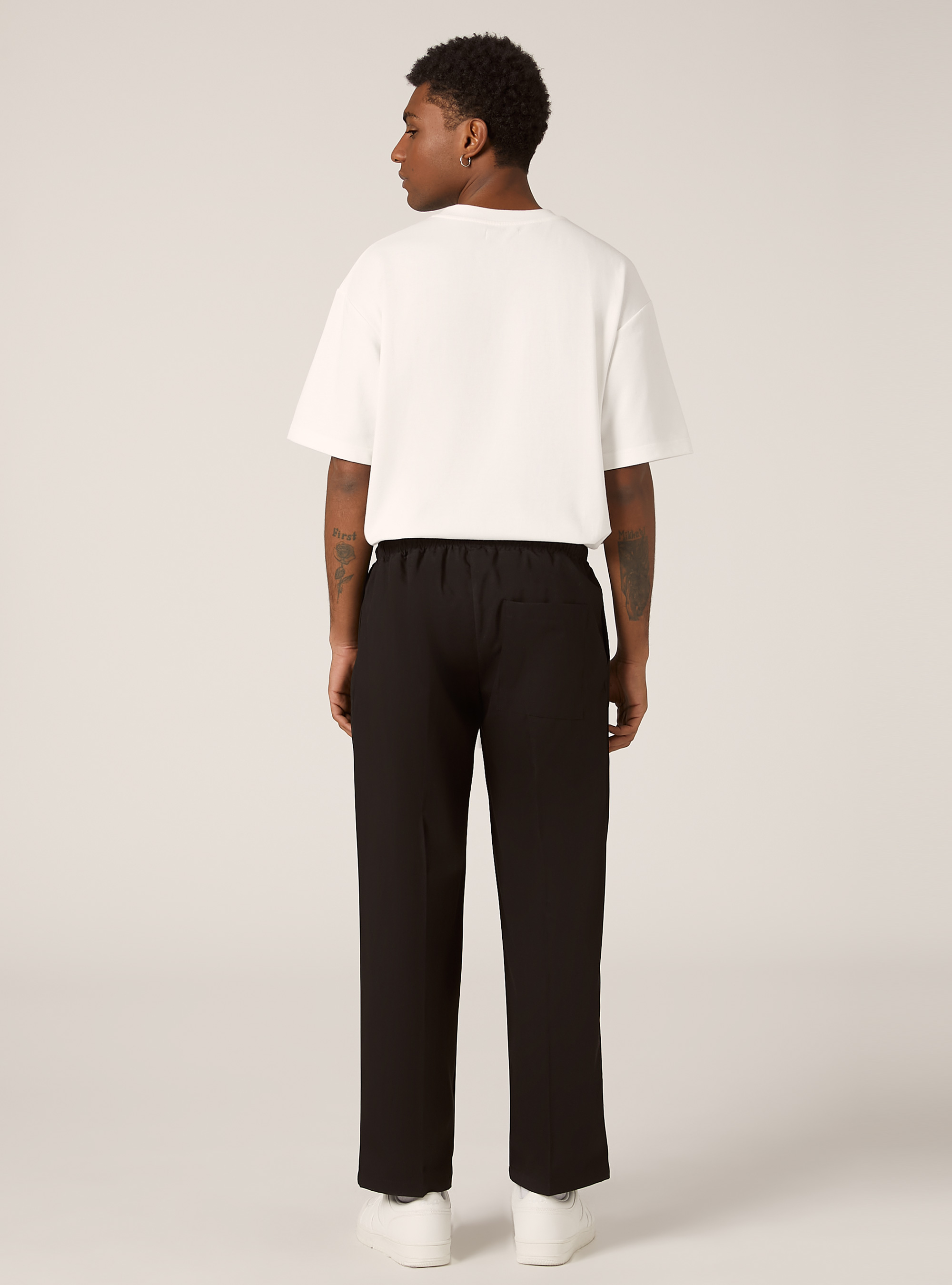 Loose fit soft trousers, BK1 BLACK