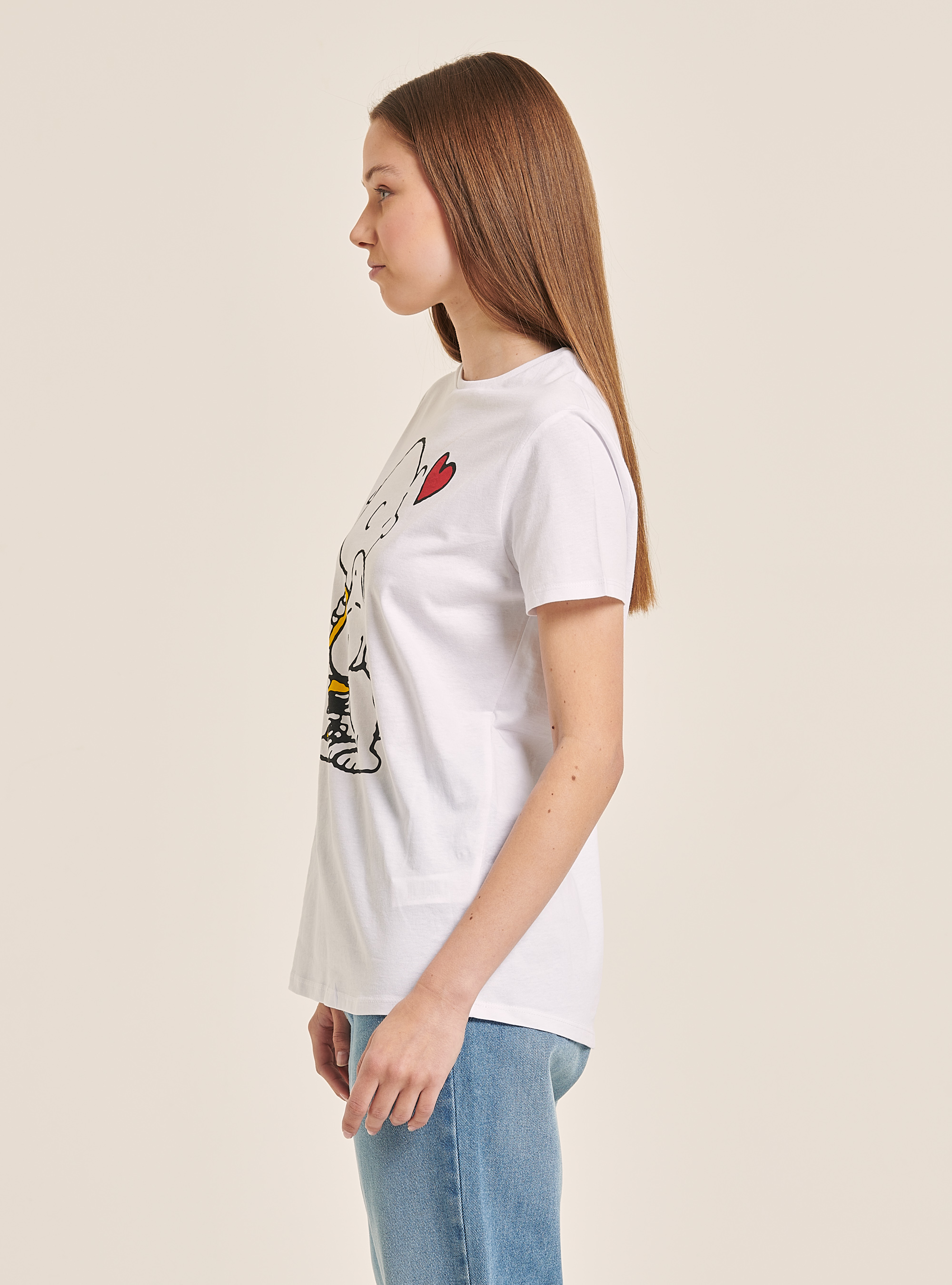Peanuts T-shirt for Alcott, WHITE