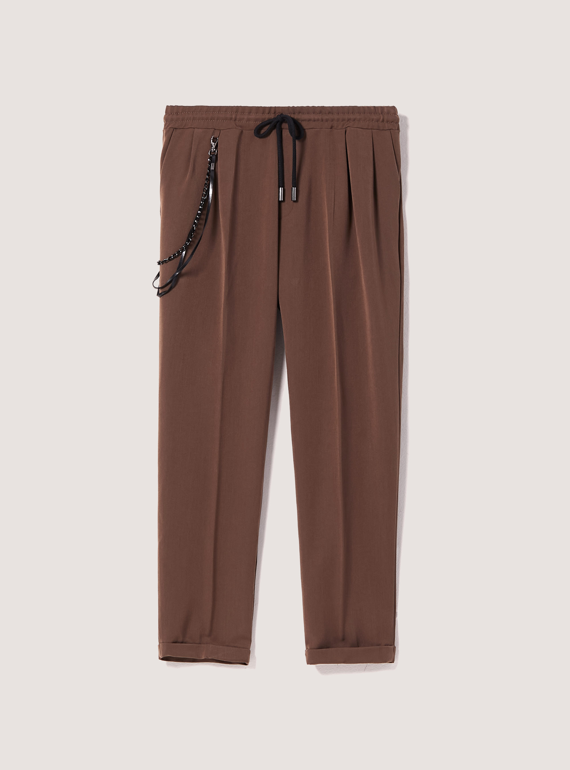 Pantaloni jogger con doppia pences, BR2 BROWN MEDIUM