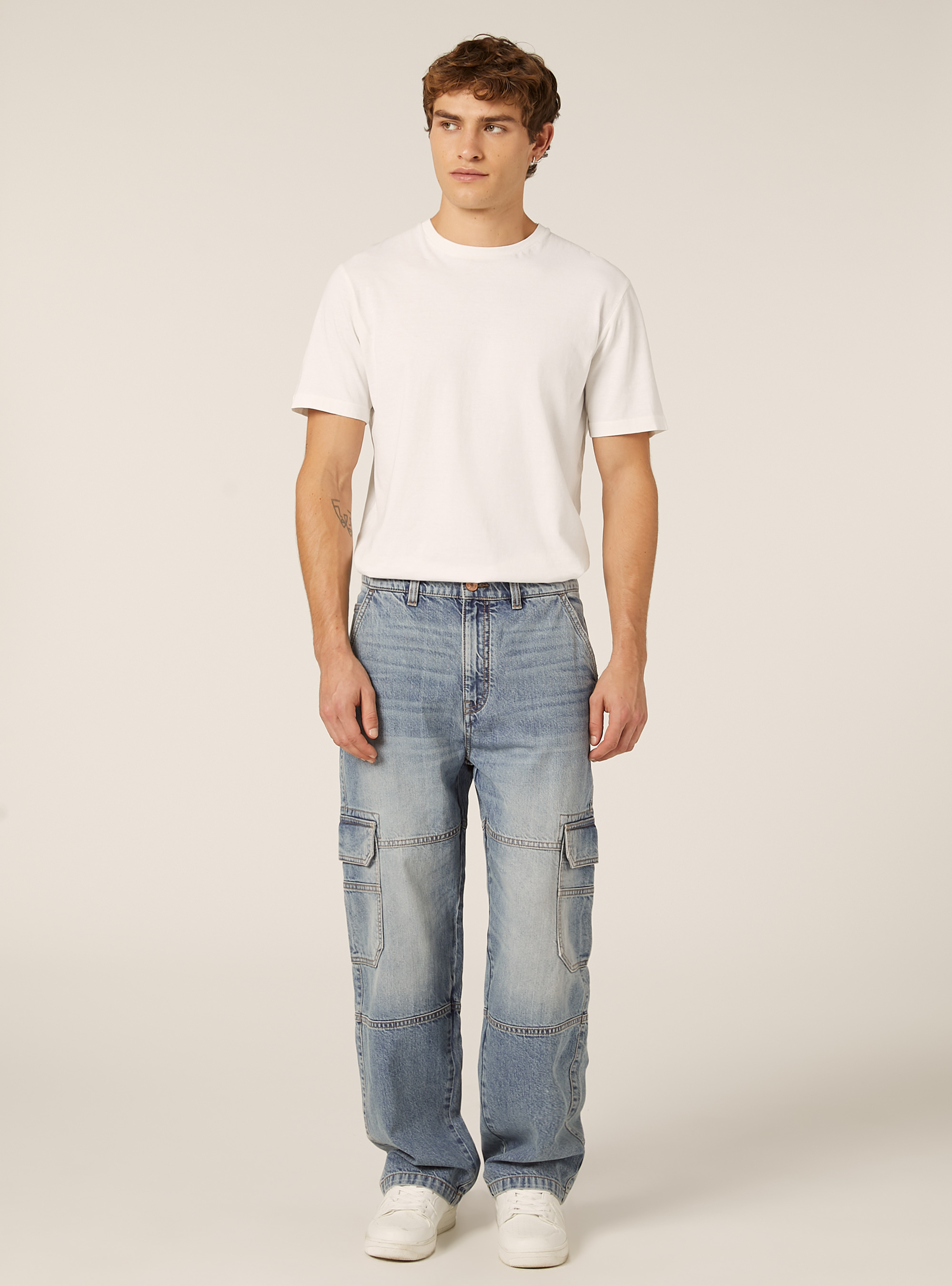 Cargo jeans, D005 LIGHT BLUE