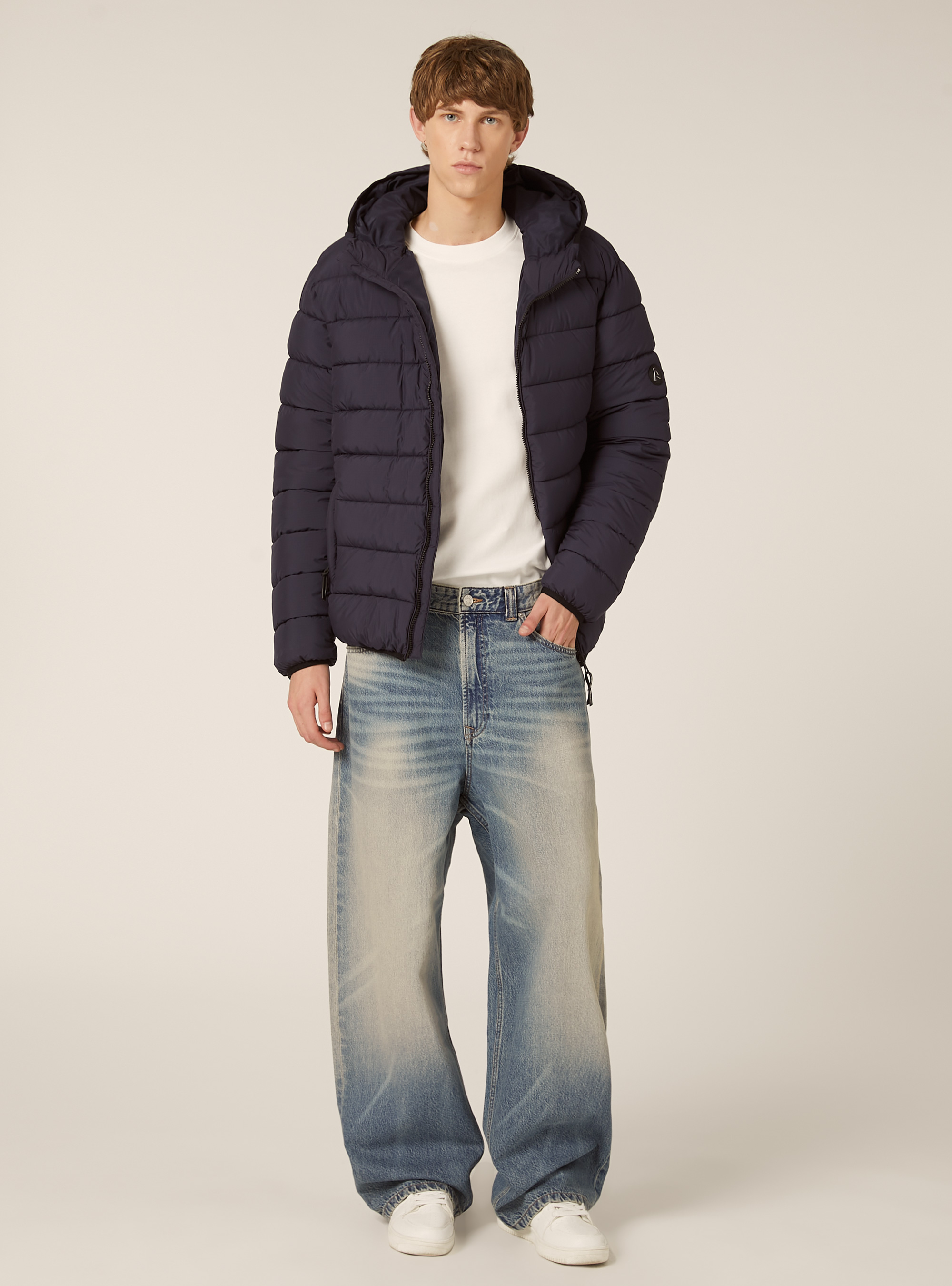 Padded jacket with hood, NA1 NAVY DARK