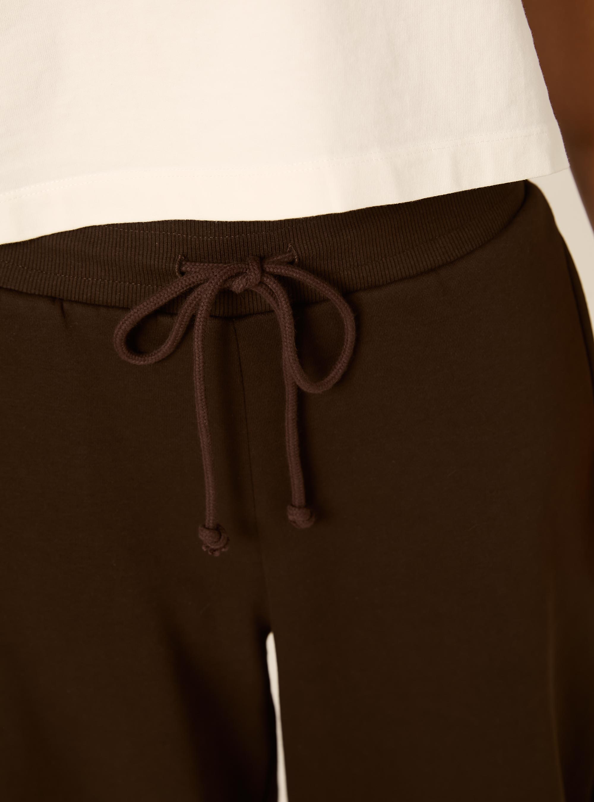 Pantaloni jogger in felpa barrel, BR1 BROWN DARK