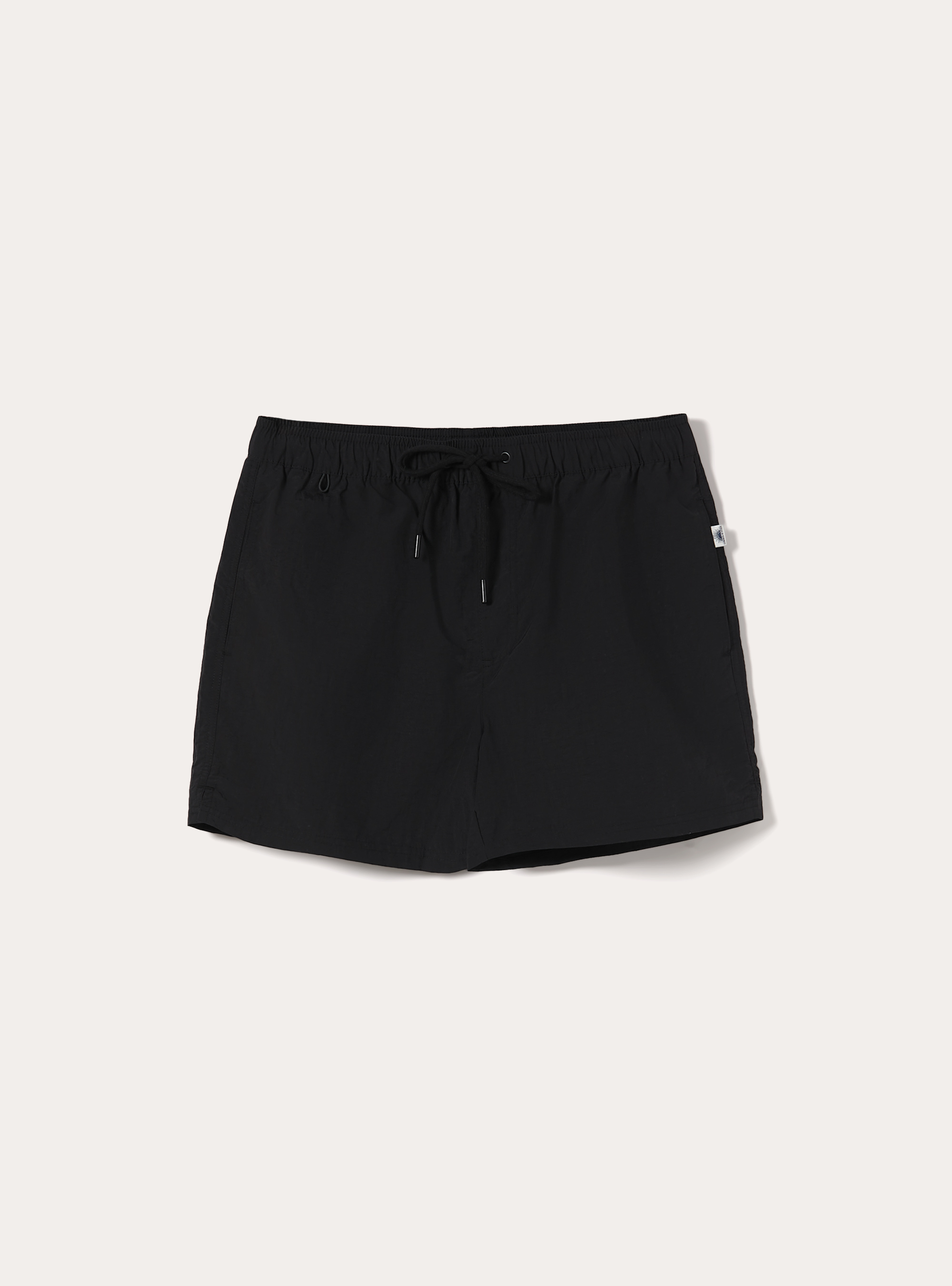 Drawstring Swim Shorts Bermuda, BK1 BLACK