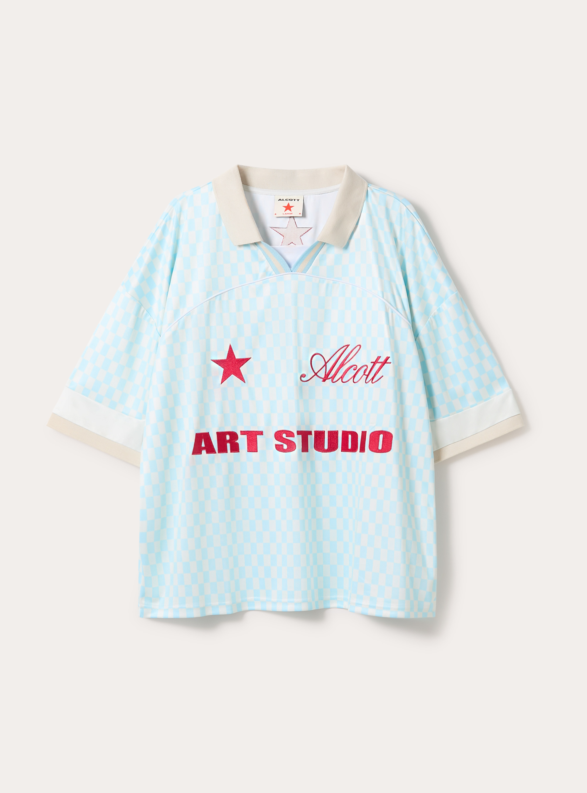 Polo-Shirt mit Art Studio Print, AZ3 AZURE LIGHT