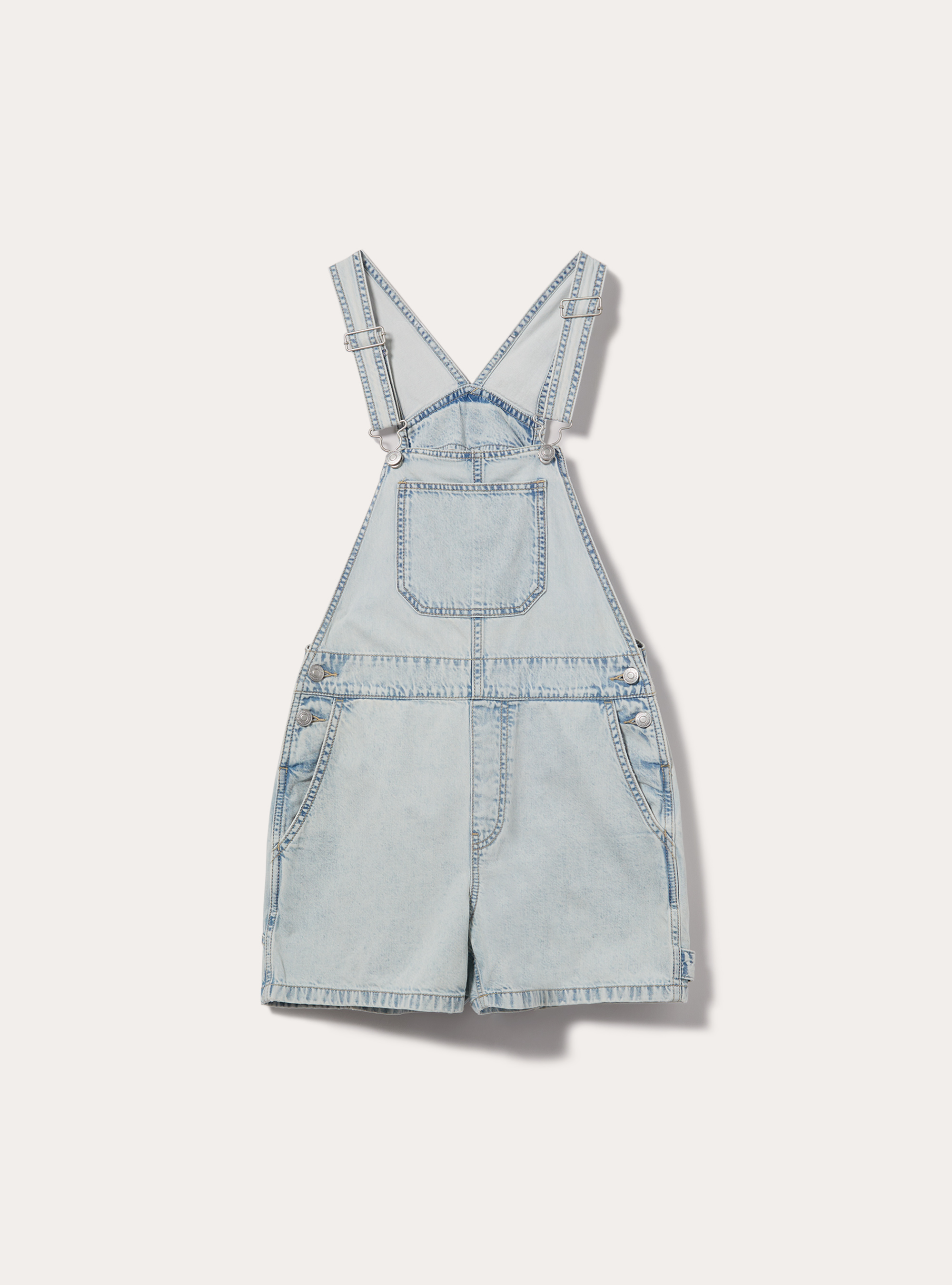 Denim dungarees shorts, D007 LIGHT AZURE