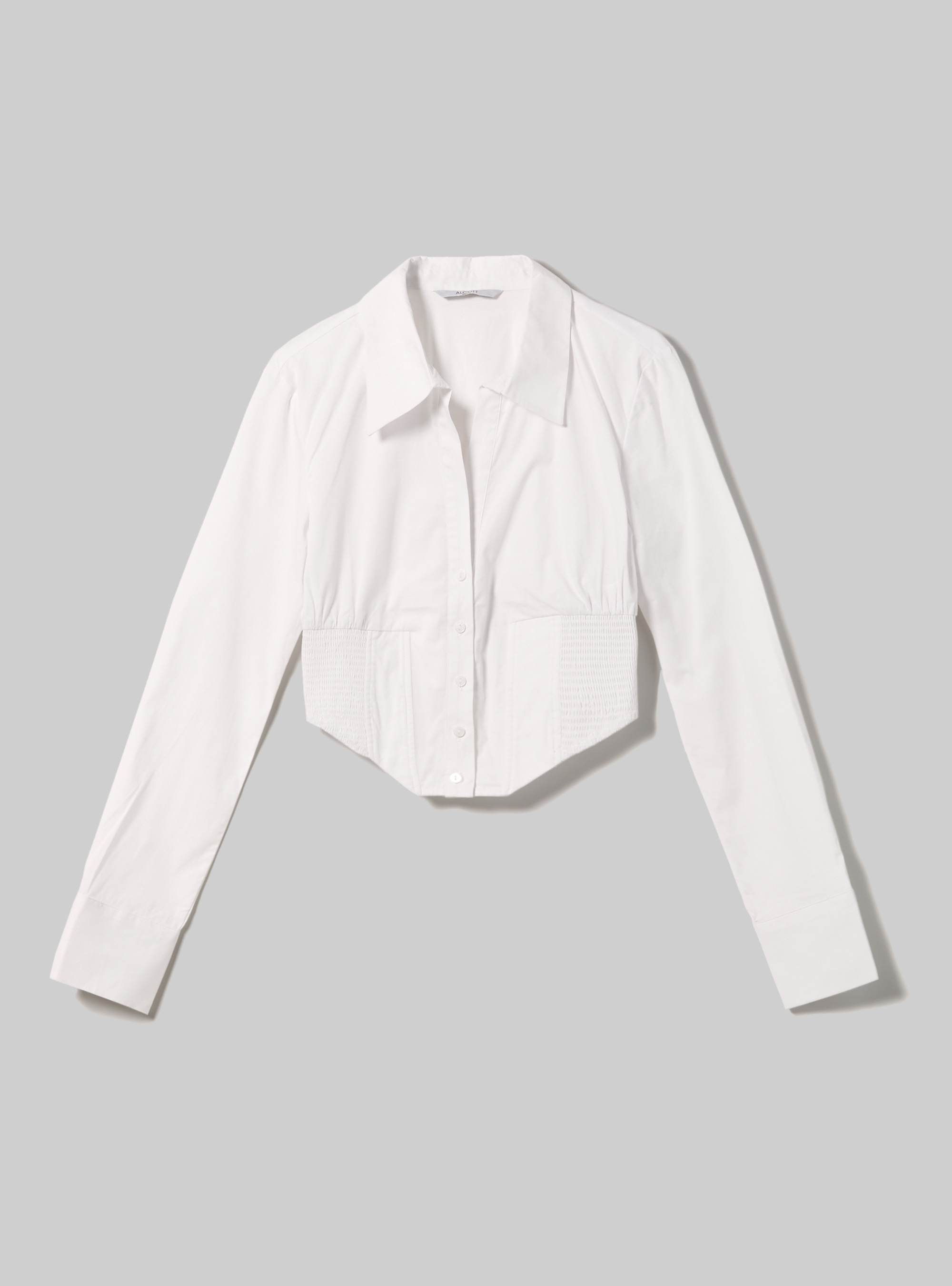 Chemise bustier crois&eacute;e, MWH1 WHITE MEL DARK