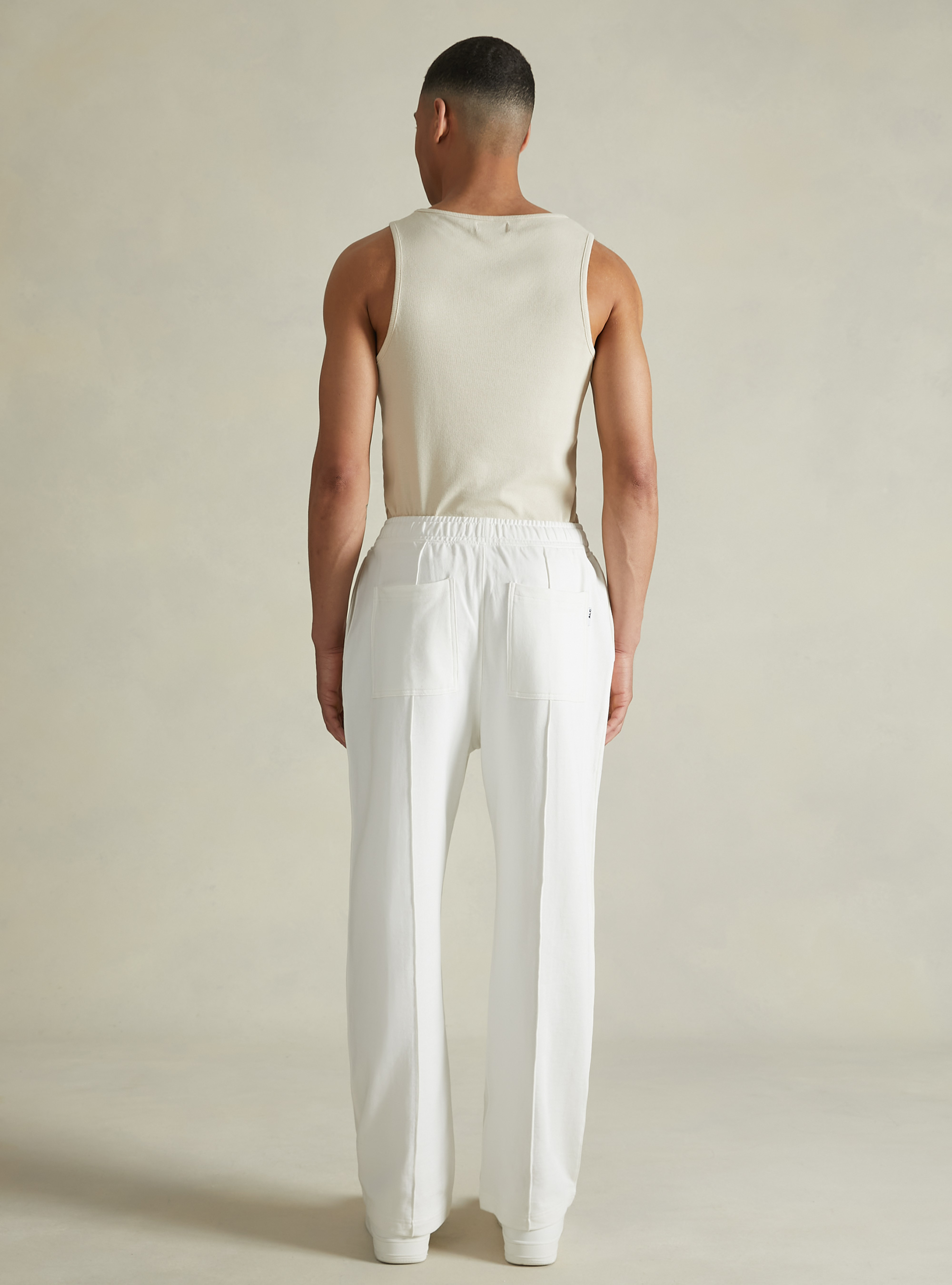 Plush jogger trousers, WH1 OFF WHITE