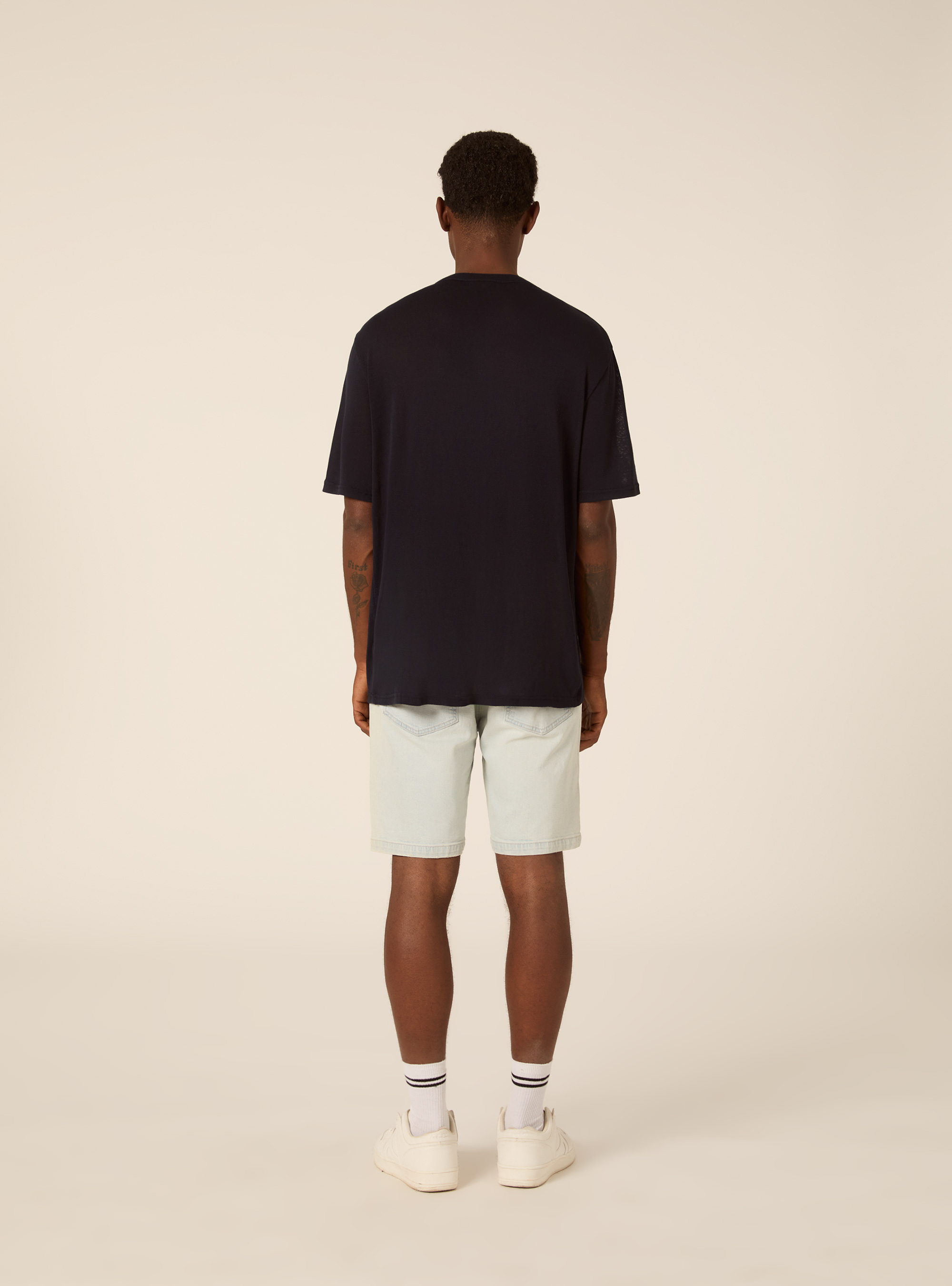 Maglietta serafino effetto lino, NA1 NAVY DARK