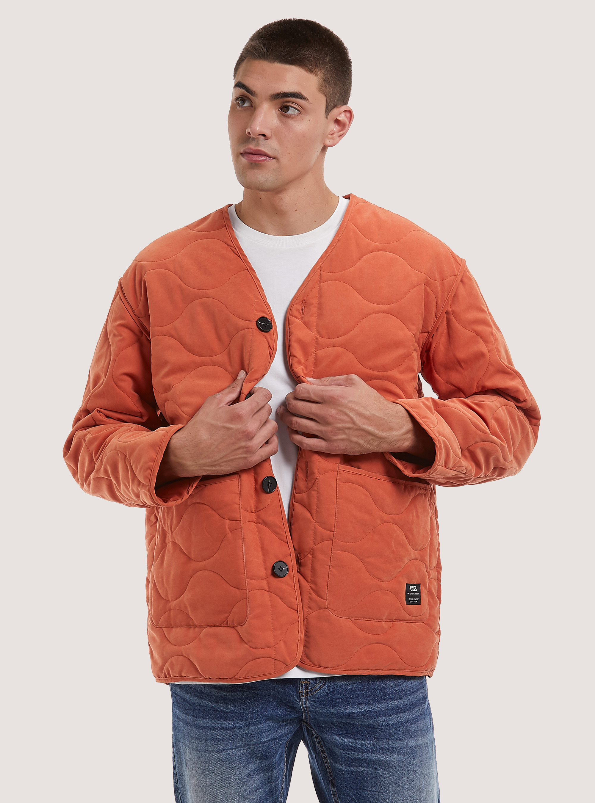 Quilted jacket with recycled padding, OR2 ORANGE MED.
