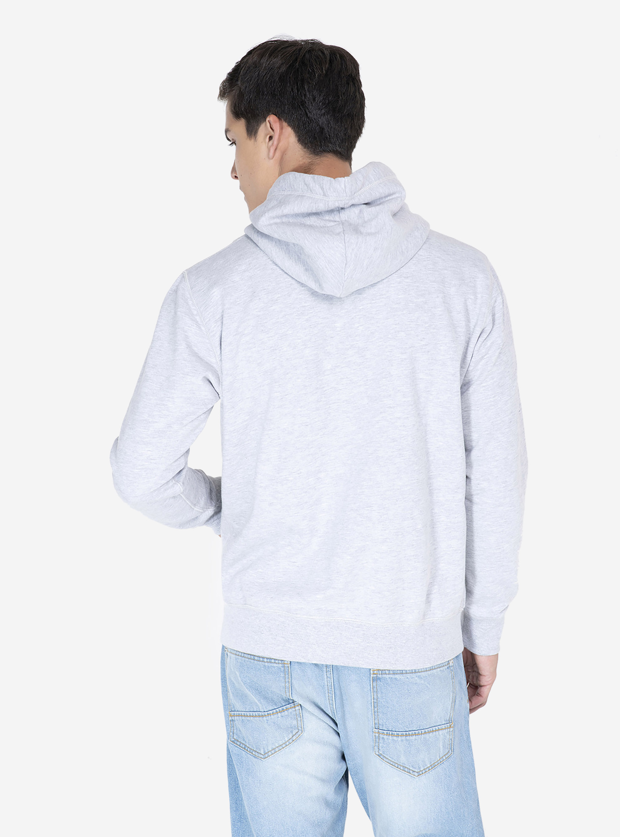 Sweat basique avec capuche, C143 LIGHT GREY M