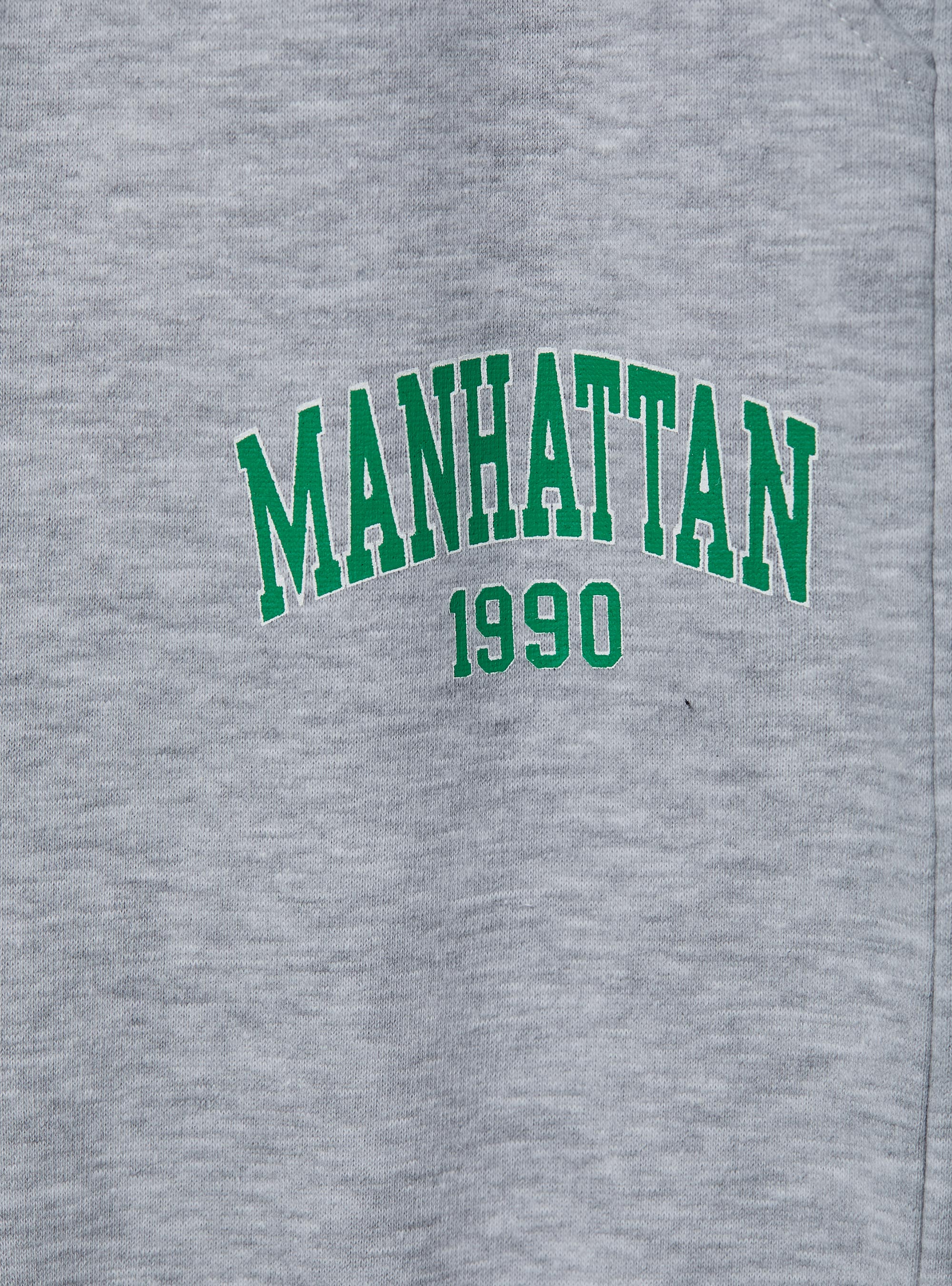 Jogger trousers with college print, MGY3 GREY MEL LIGHT