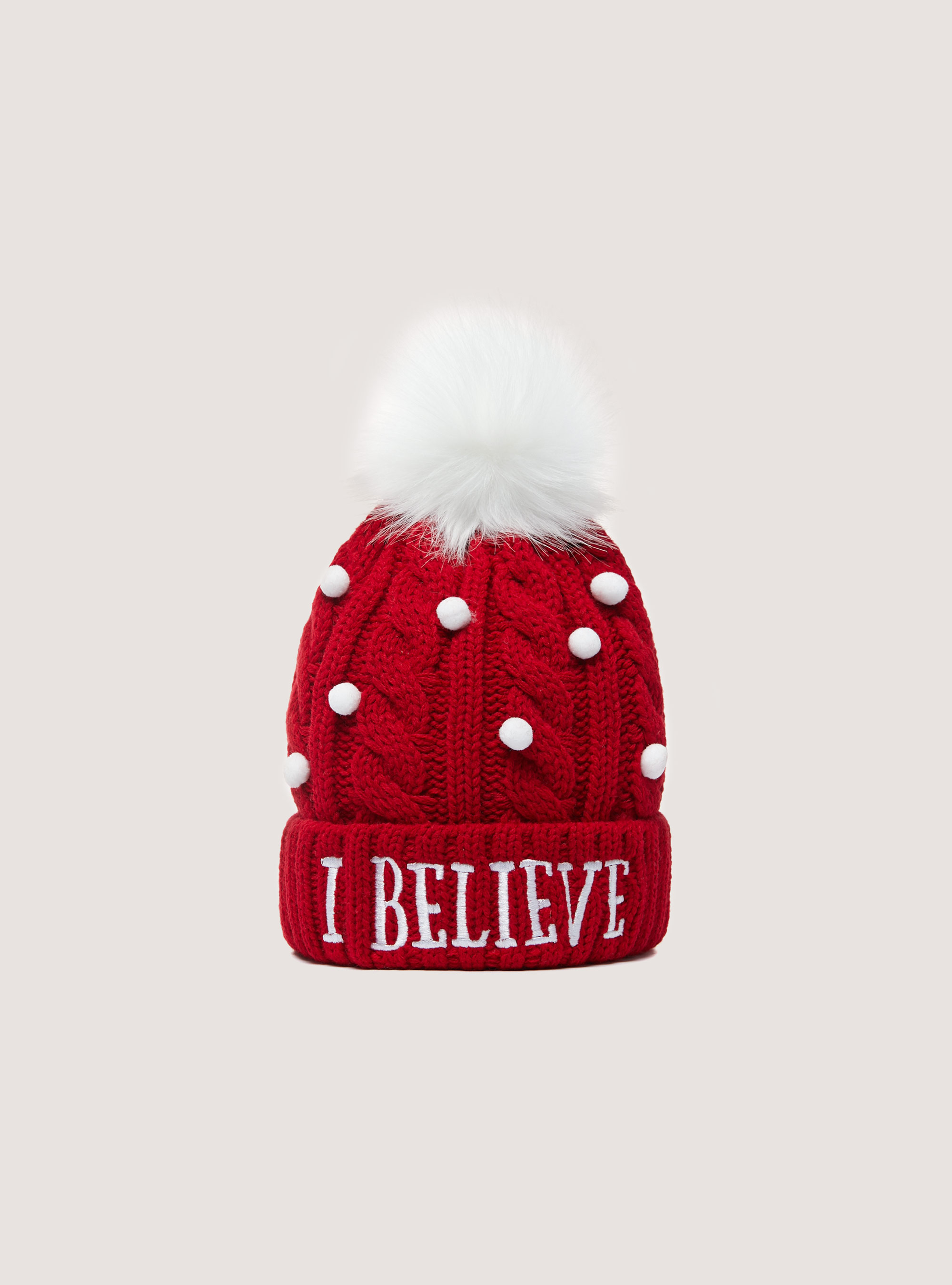 Cappello Christmas Collection con mini pon pon, RD2 RED MEDIUM