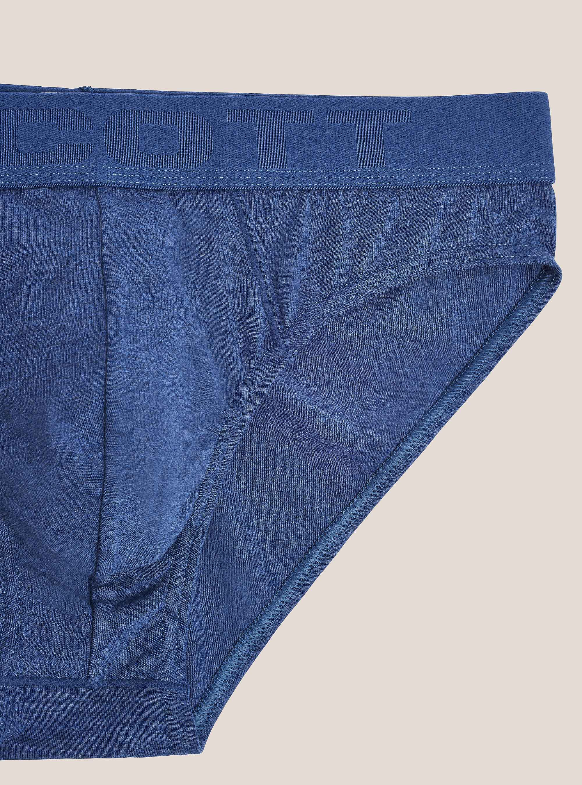 Elastic cotton slip with logo, C2292 BLUE MEL