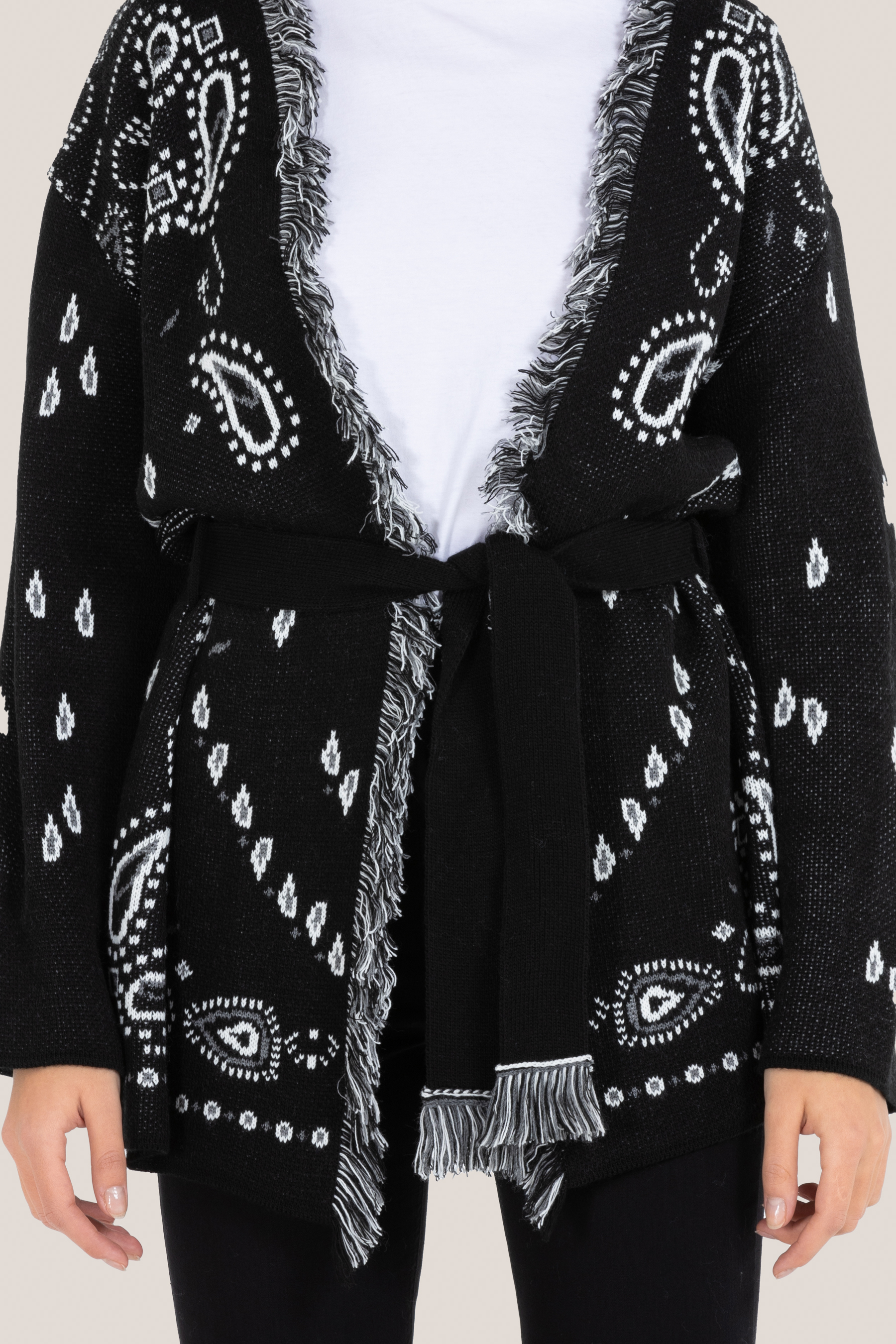 Cardigan con disegno paisley, MULTICOLORE