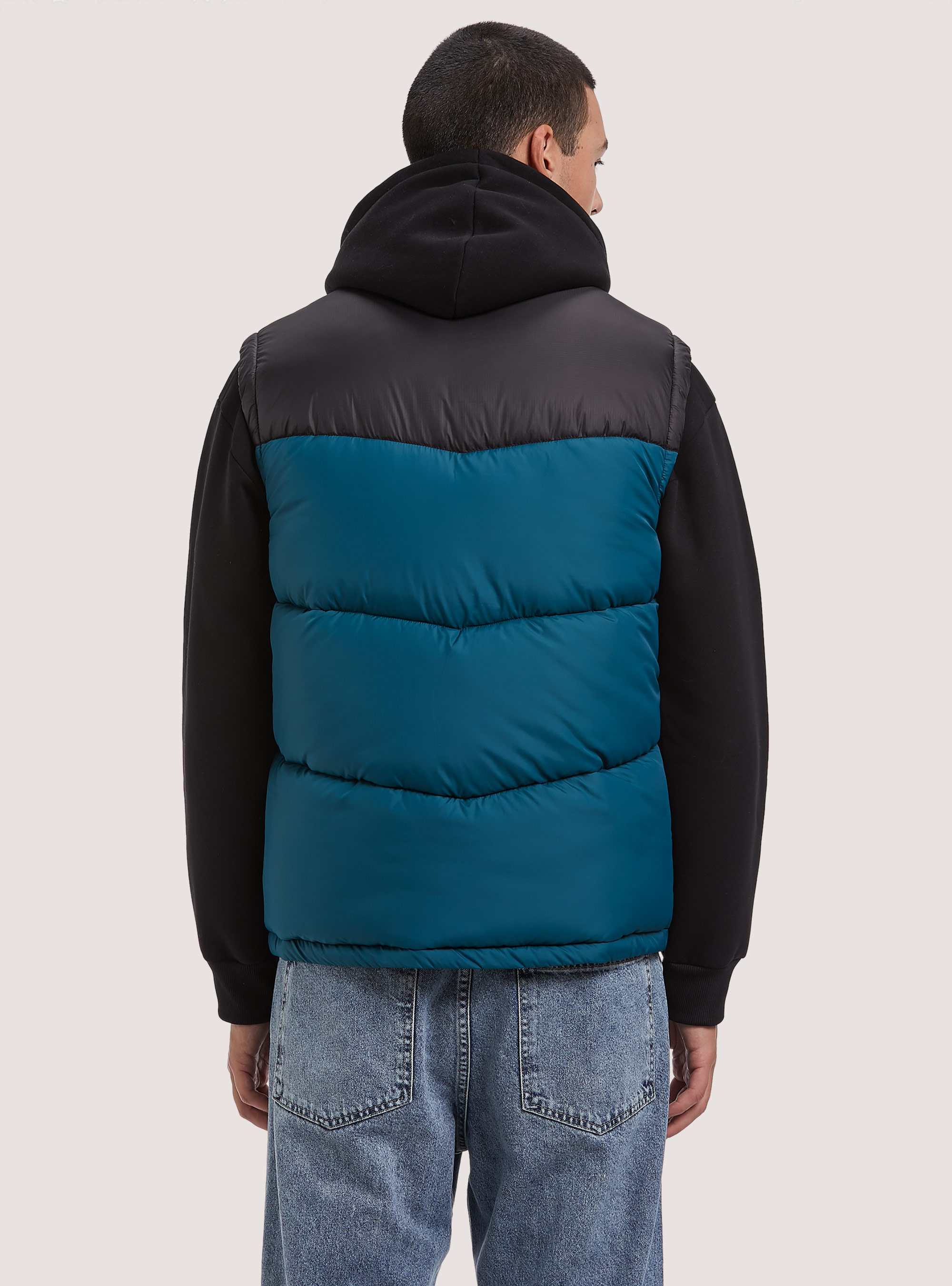 Colour block sleeveless with print, OB3 BLUE OIL LIGHT