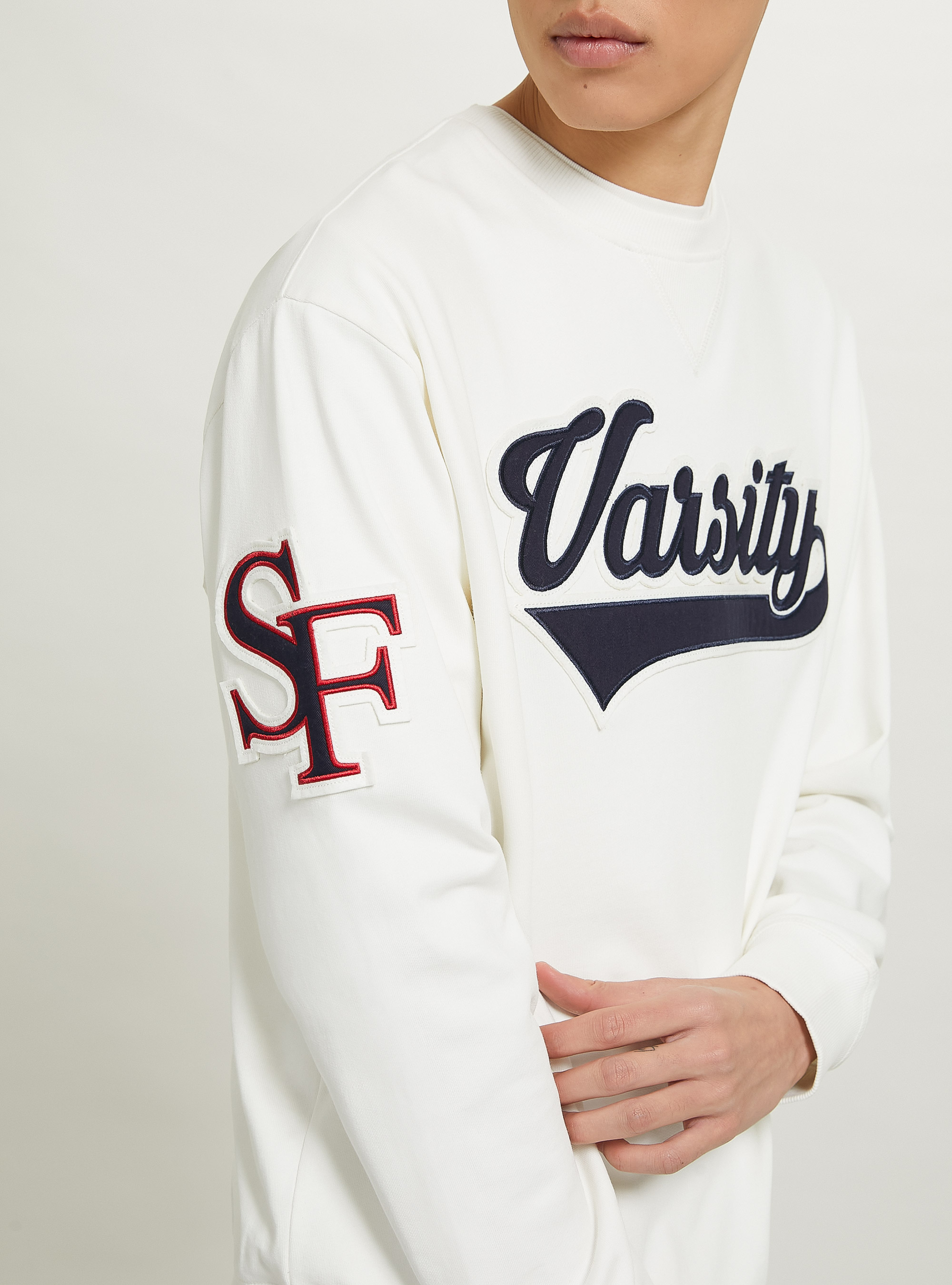 White college sweatshirt sales