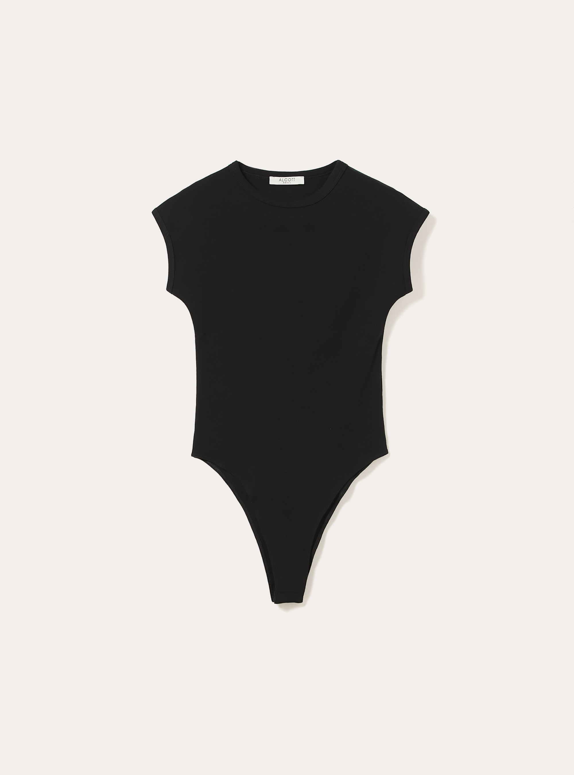 Body aus gerippter Stretch-Baumwolle, BK1 BLACK