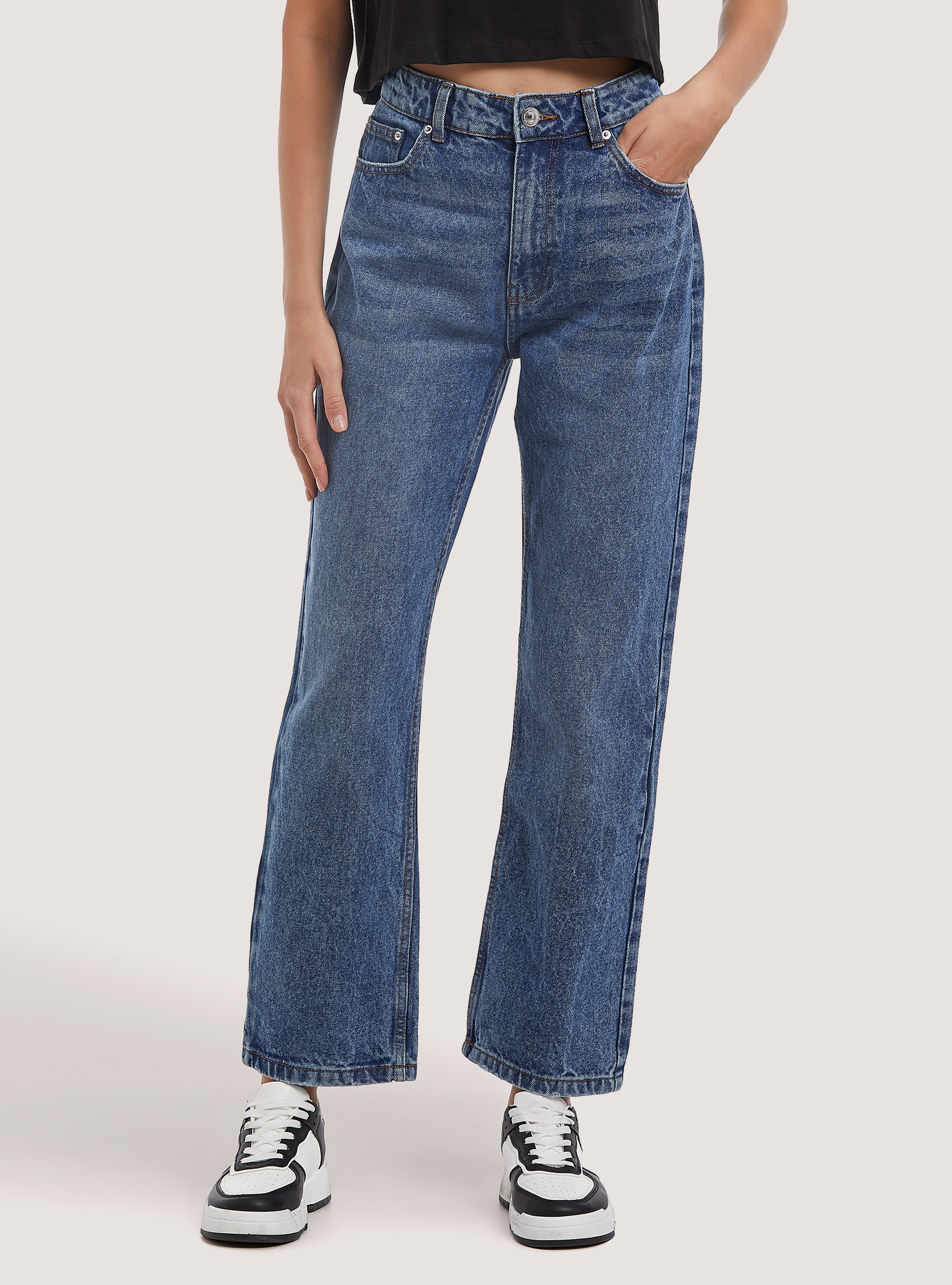 Jeans gerade geschnitten, D004 MEDIUM LIGHT BLUE