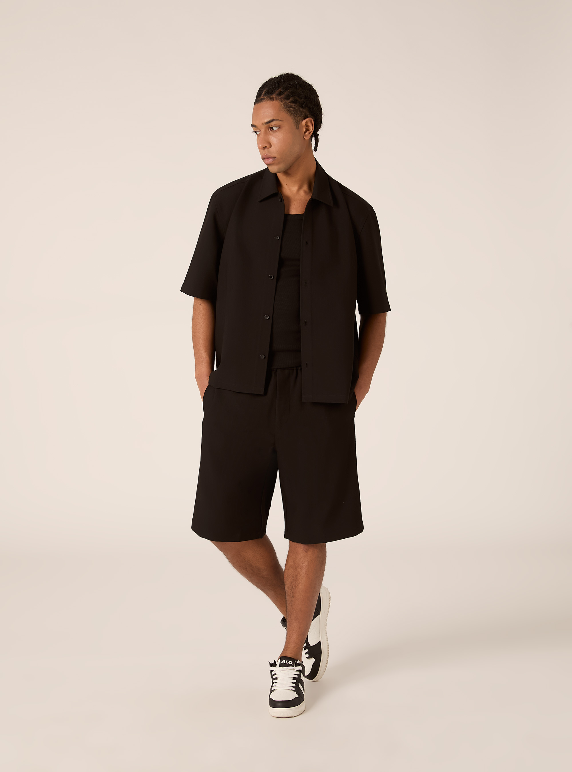 Bermuda jogger tailored, BK1 BLACK