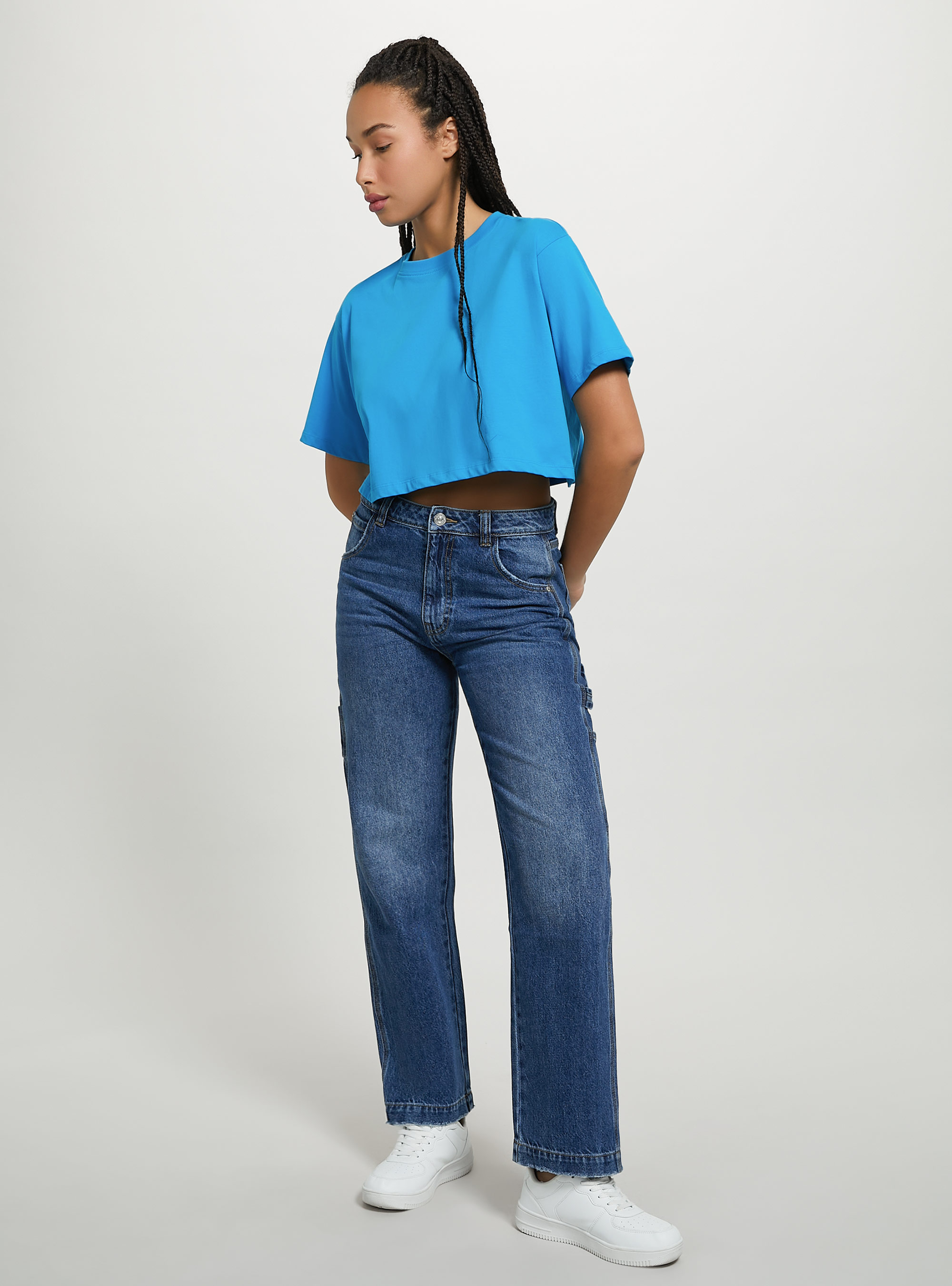 Maglietta cropped in cotone, RY2 ROYALE MEDIUM