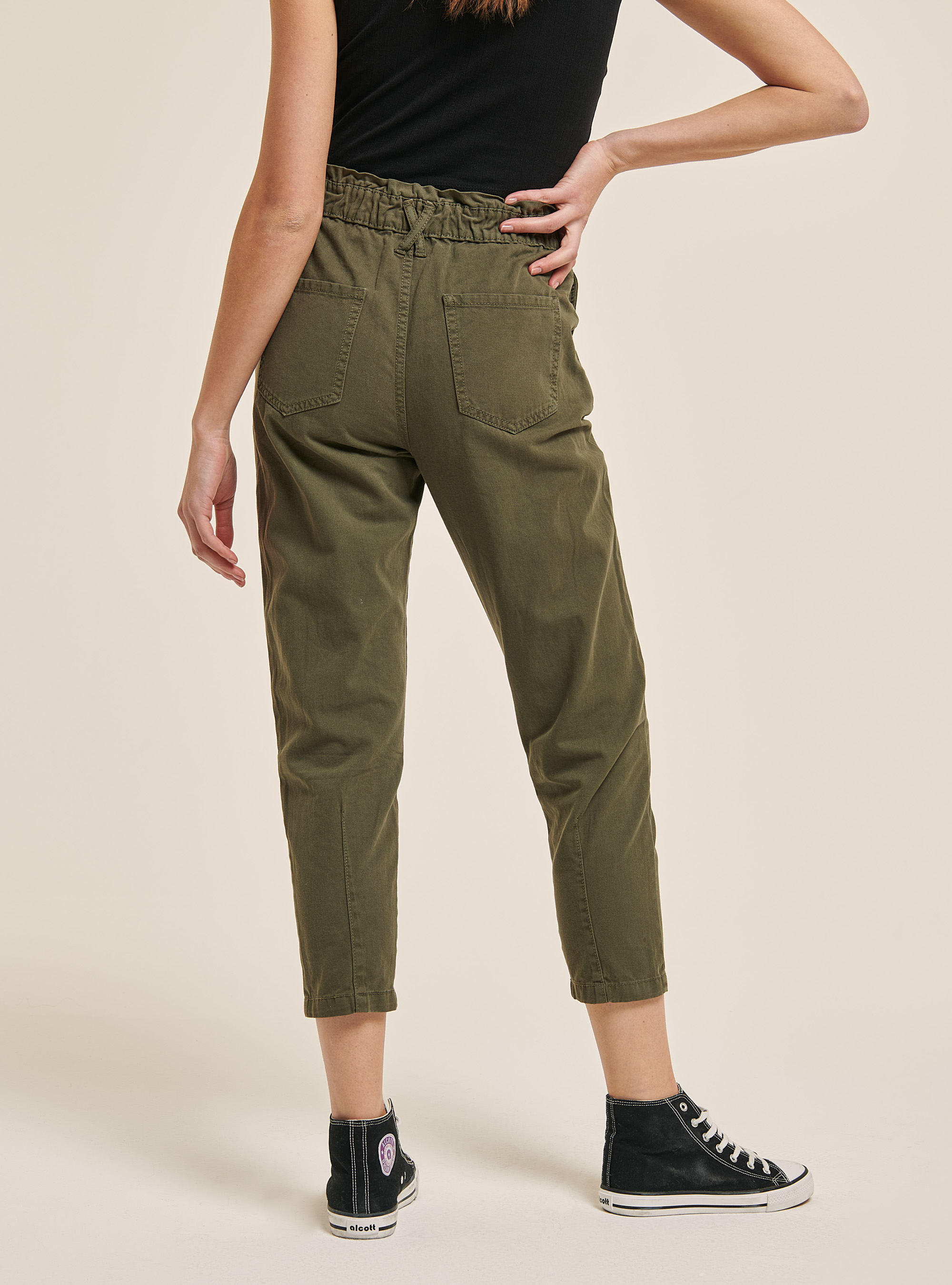 Pantalon baggy en coton, C622 KAKY