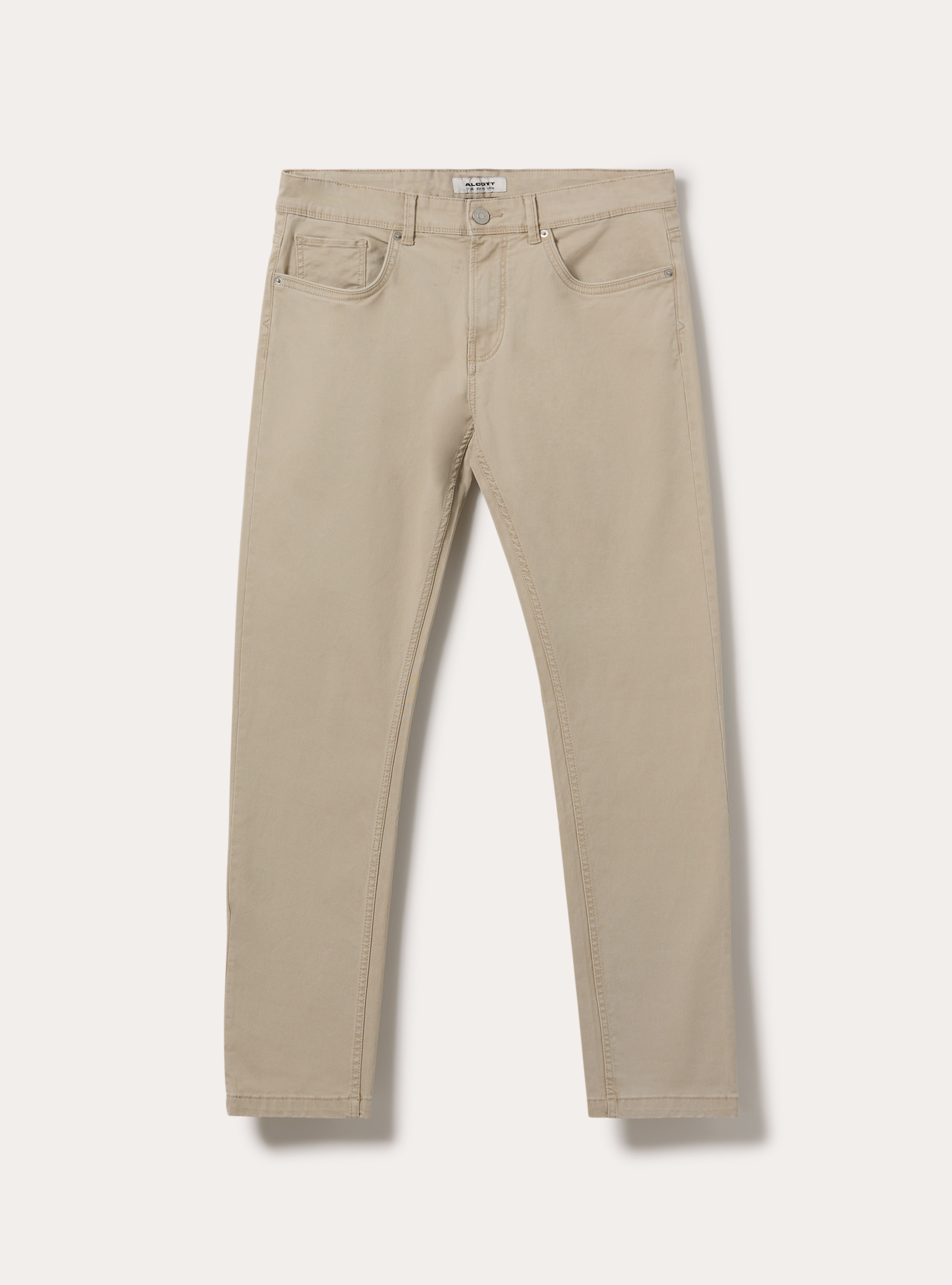 Pantaloni 5 tasche in twill, BG2 BEIGE MEDIUM