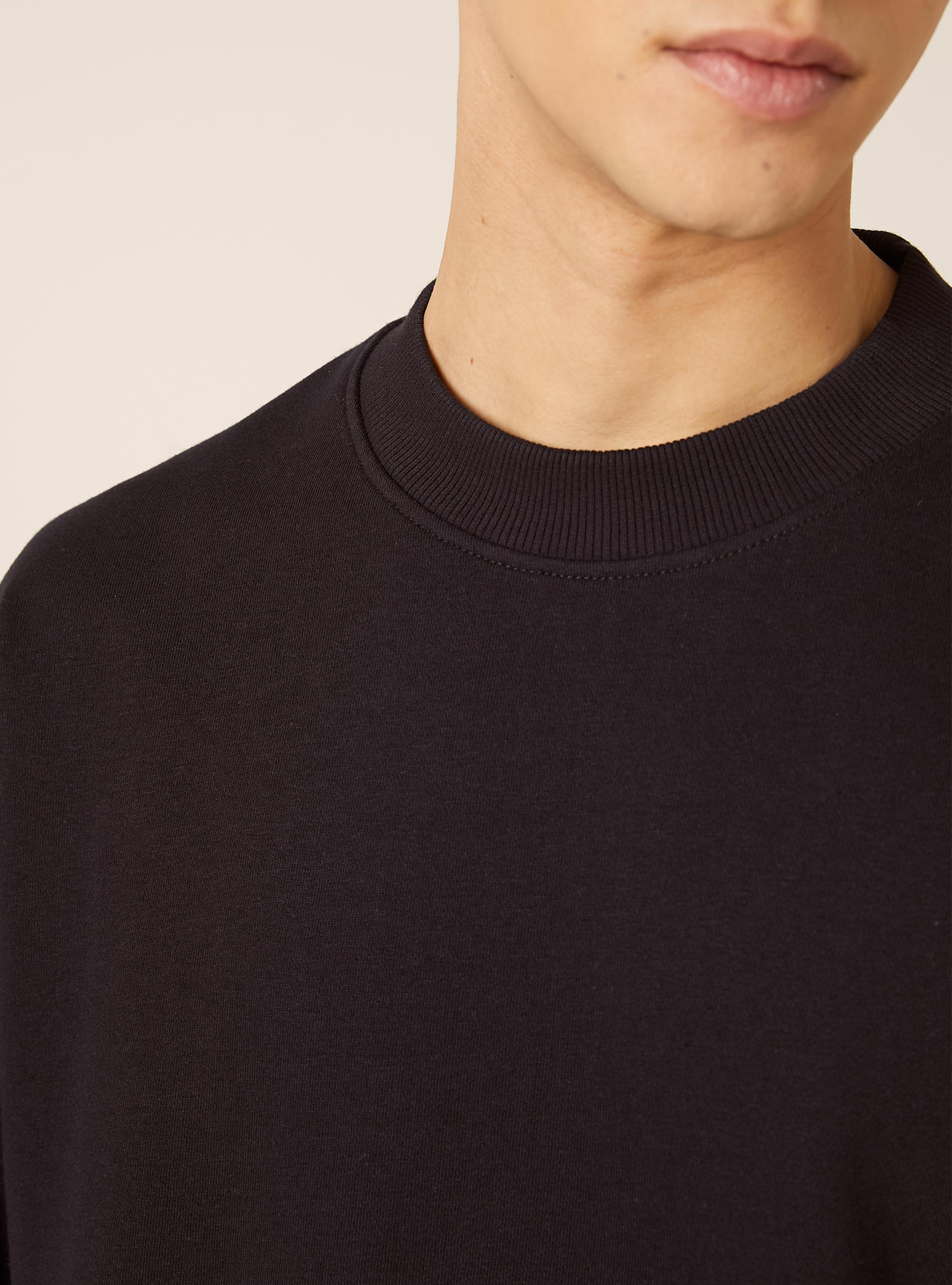 Felpa girocollo basica boxy fit, NA1 NAVY DARK