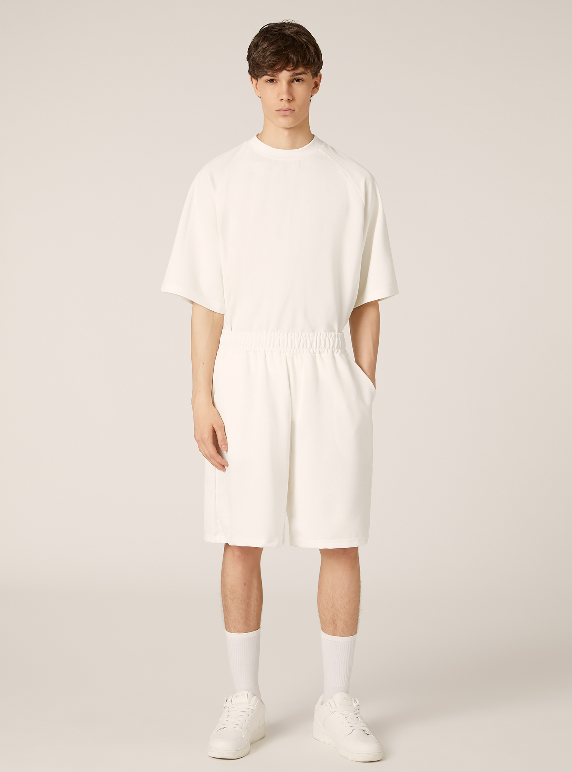 Loose Fit Bermuda Shorts, WH2 WHITE