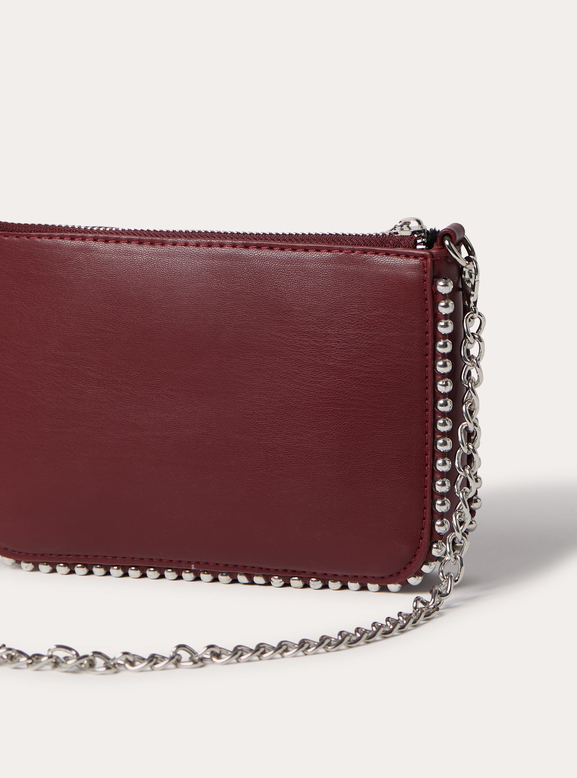 Mini sac en cuir avec chaine, BO2 BORDEAUX MEDIUM