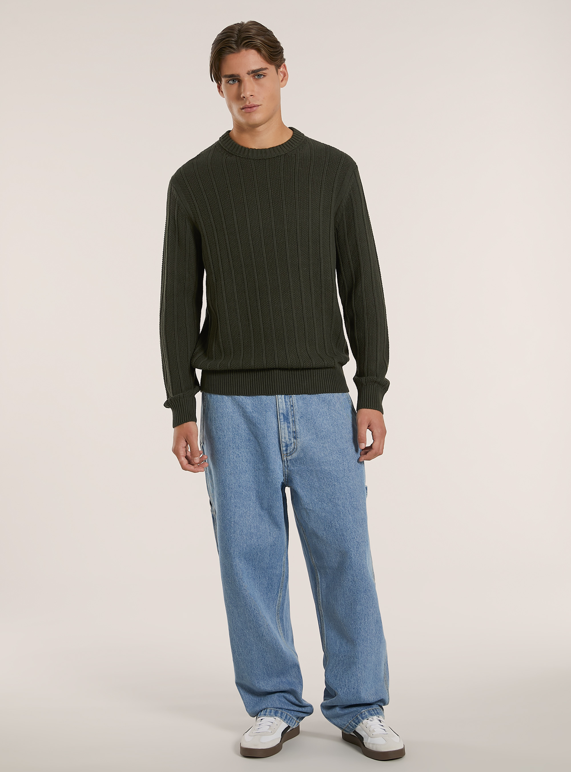 Pull-over texturé coupe classique, KY1 KAKY DARK