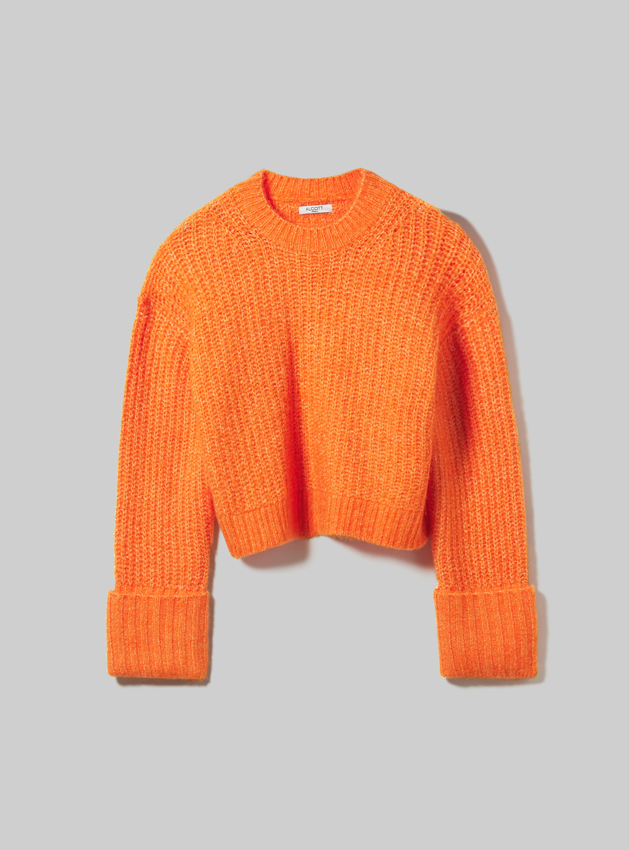 English rib cropped pullover, OR3 ORANGE LIGHT