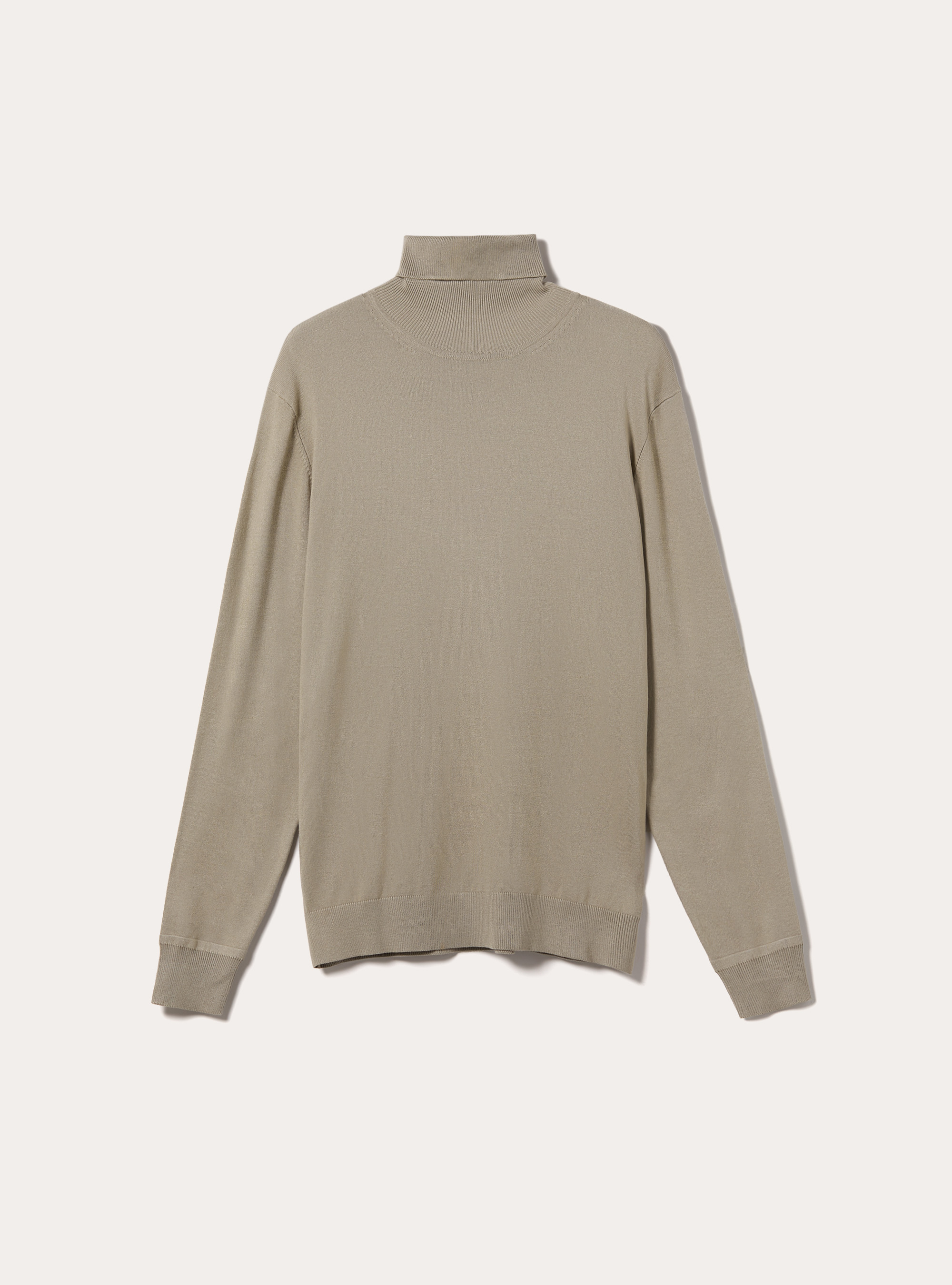 Pullover collo alto in viscosa, BG2 BEIGE MEDIUM
