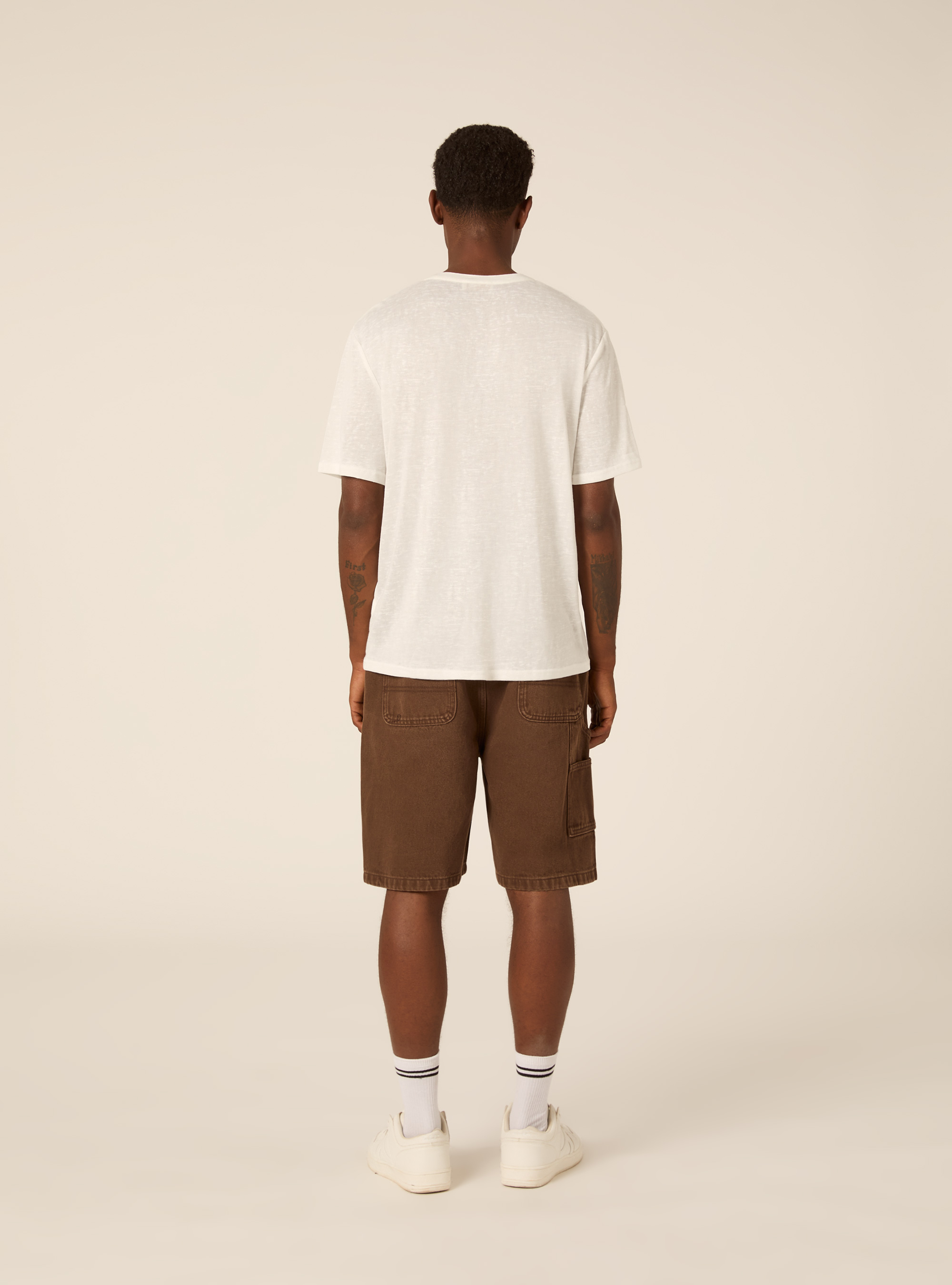 Maglietta serafino effetto lino, WH1 OFF WHITE