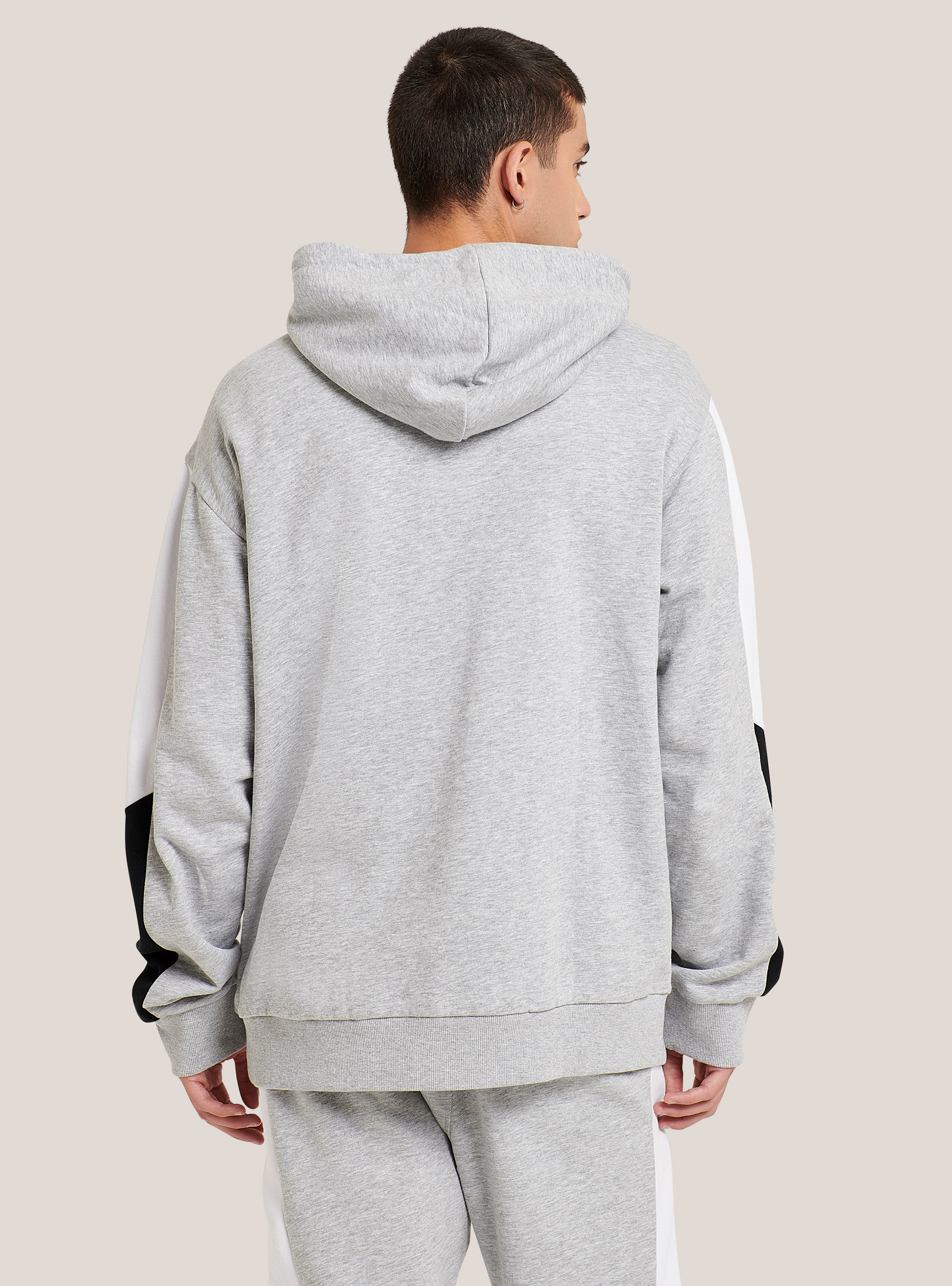 Sudadera de algodón de gran tamaño, GRIS CLARO MELANGE