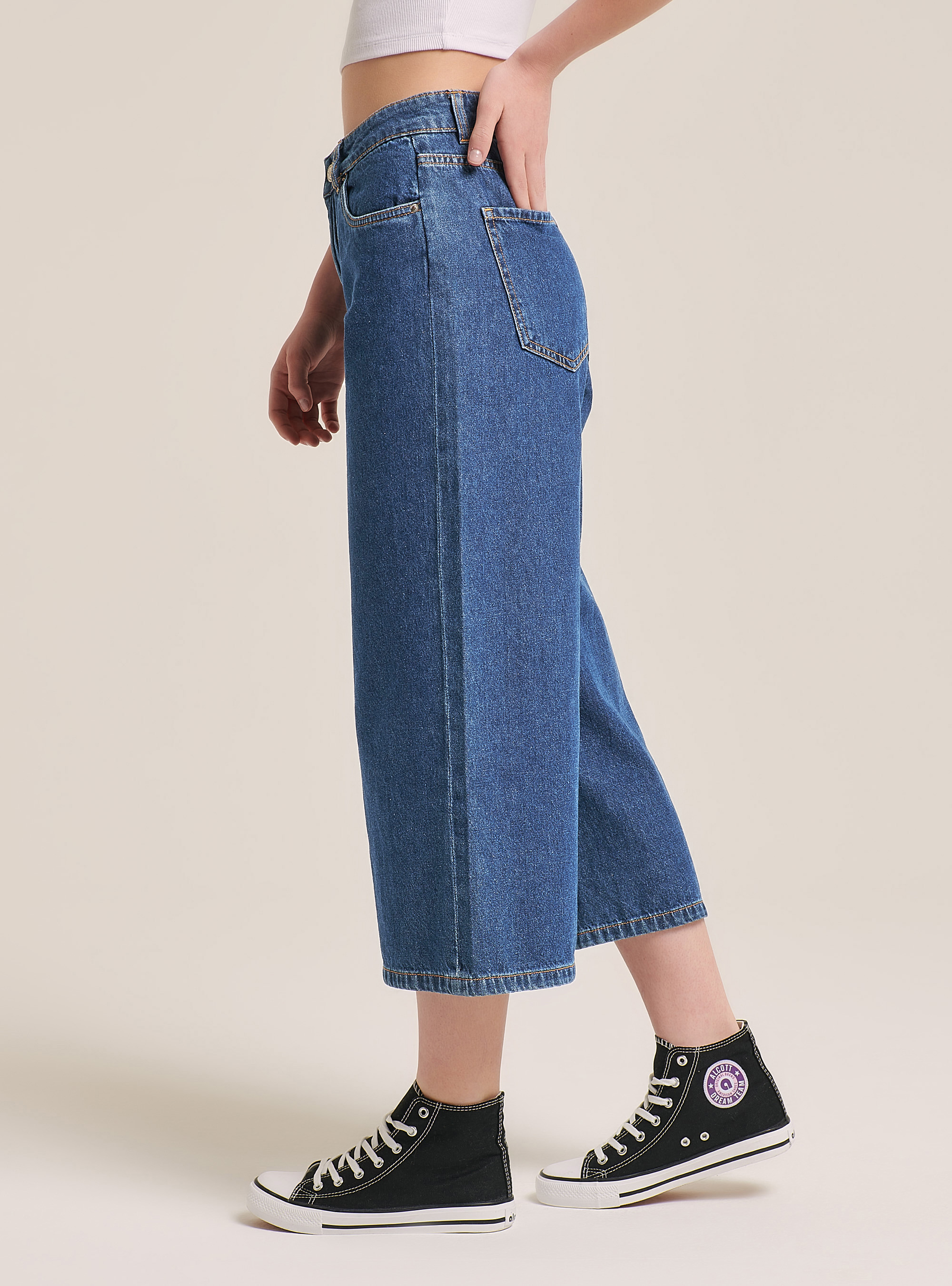 Jeans culotte high rise sale