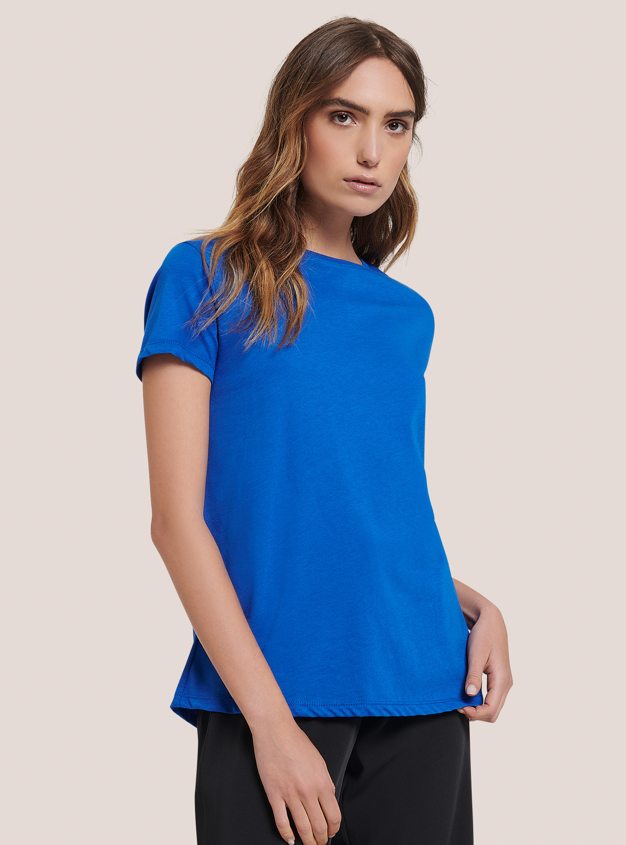 Basic cotton T-shirt, C2291 AZZURRE