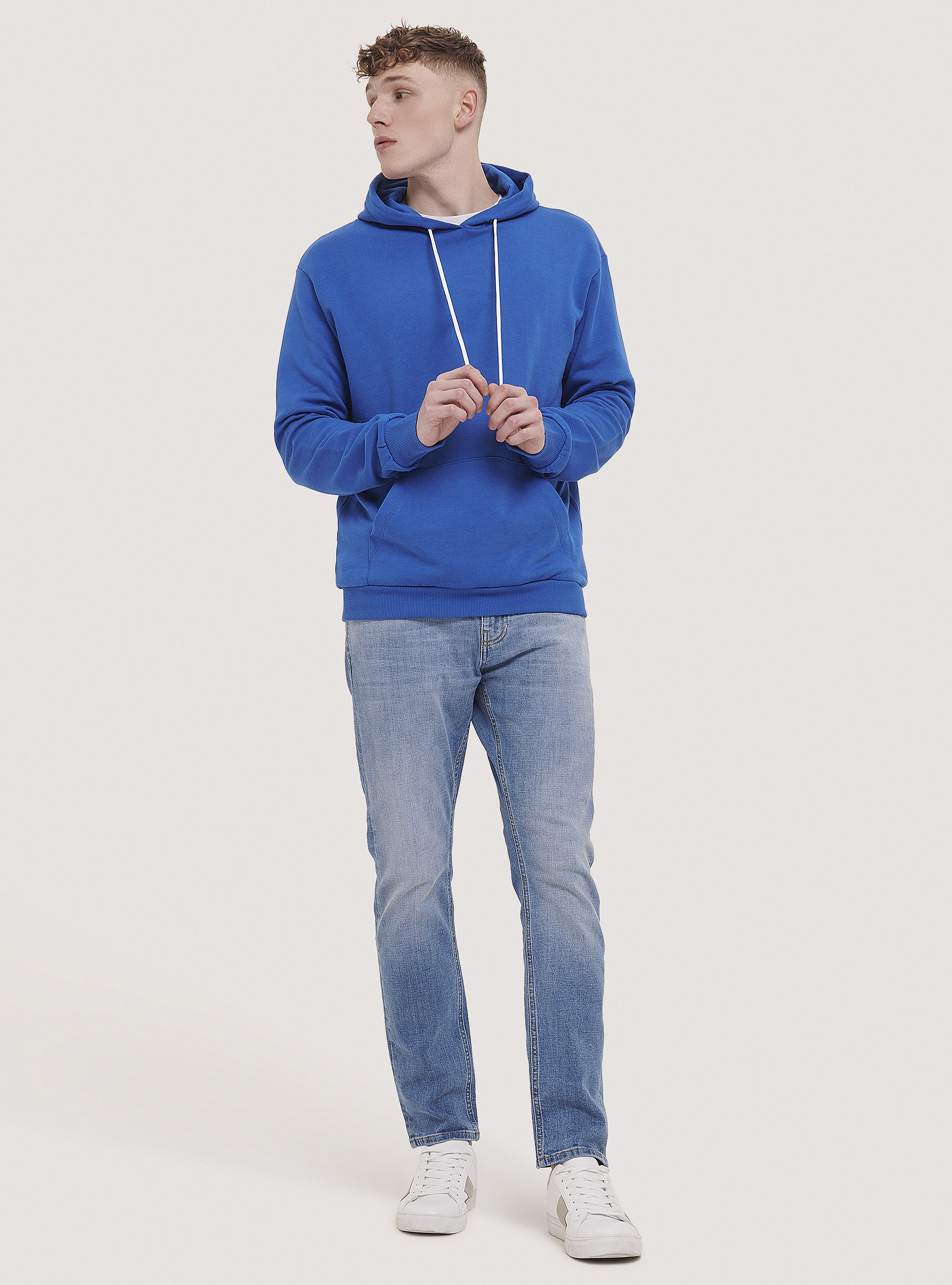 Sudadera b&aacute;sica de algod&oacute;n con capucha, RY3 LIGHT ROYALE