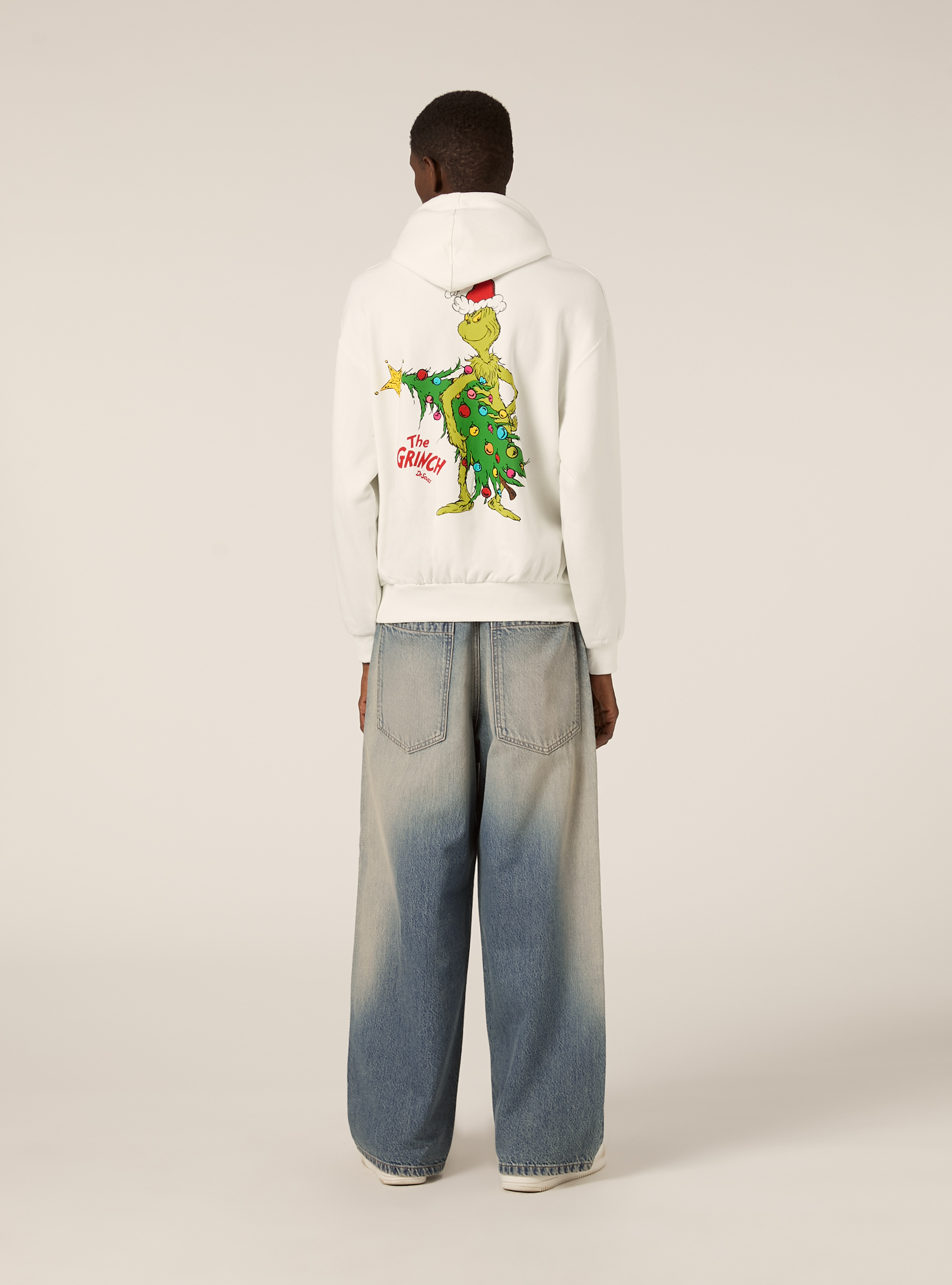 Felpa con cappuccio stampa grinch boxy fit, WH1 OFF WHITE