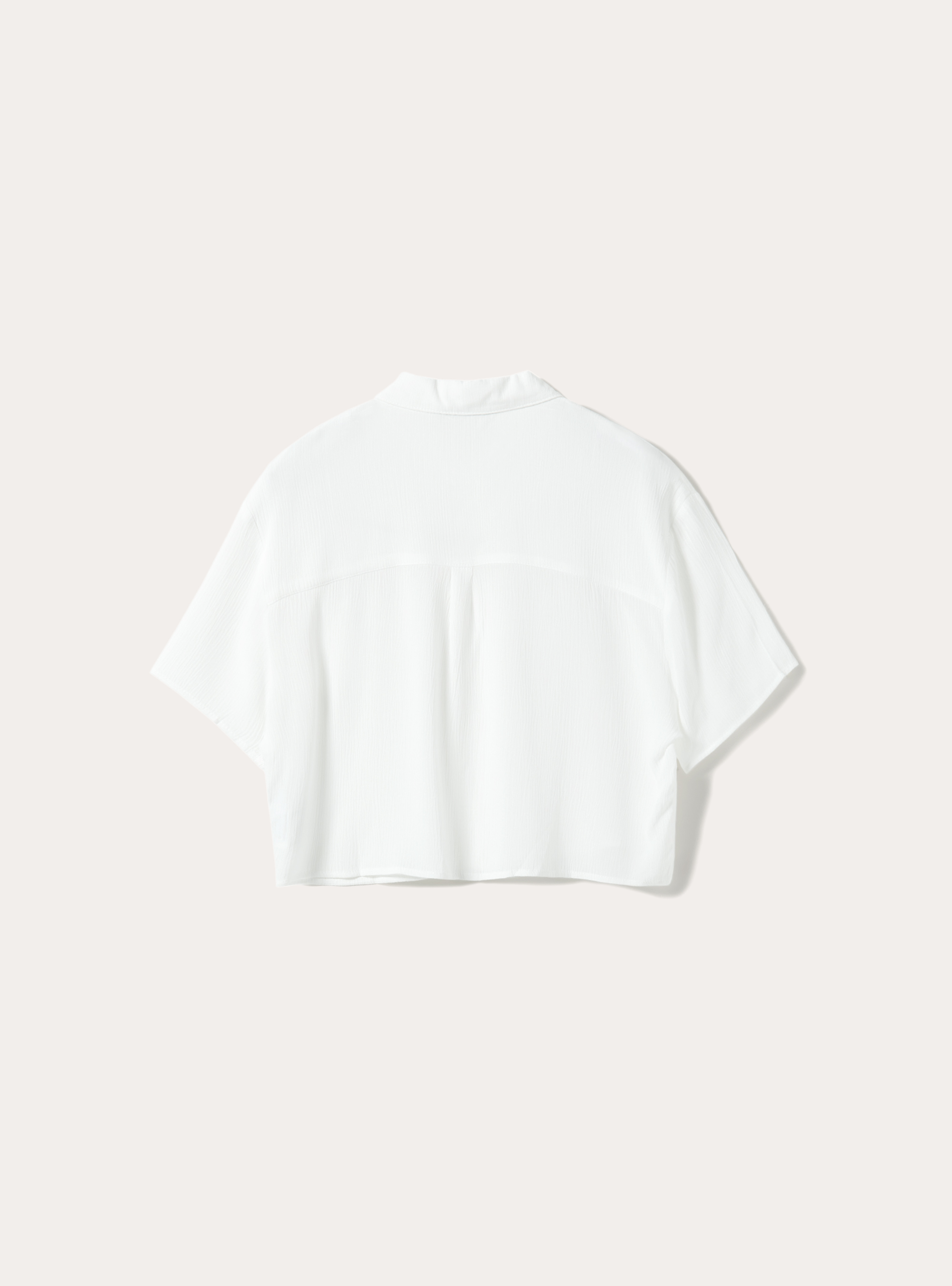 Cropped shirt with short sleeves, WH1 OFF WHITE