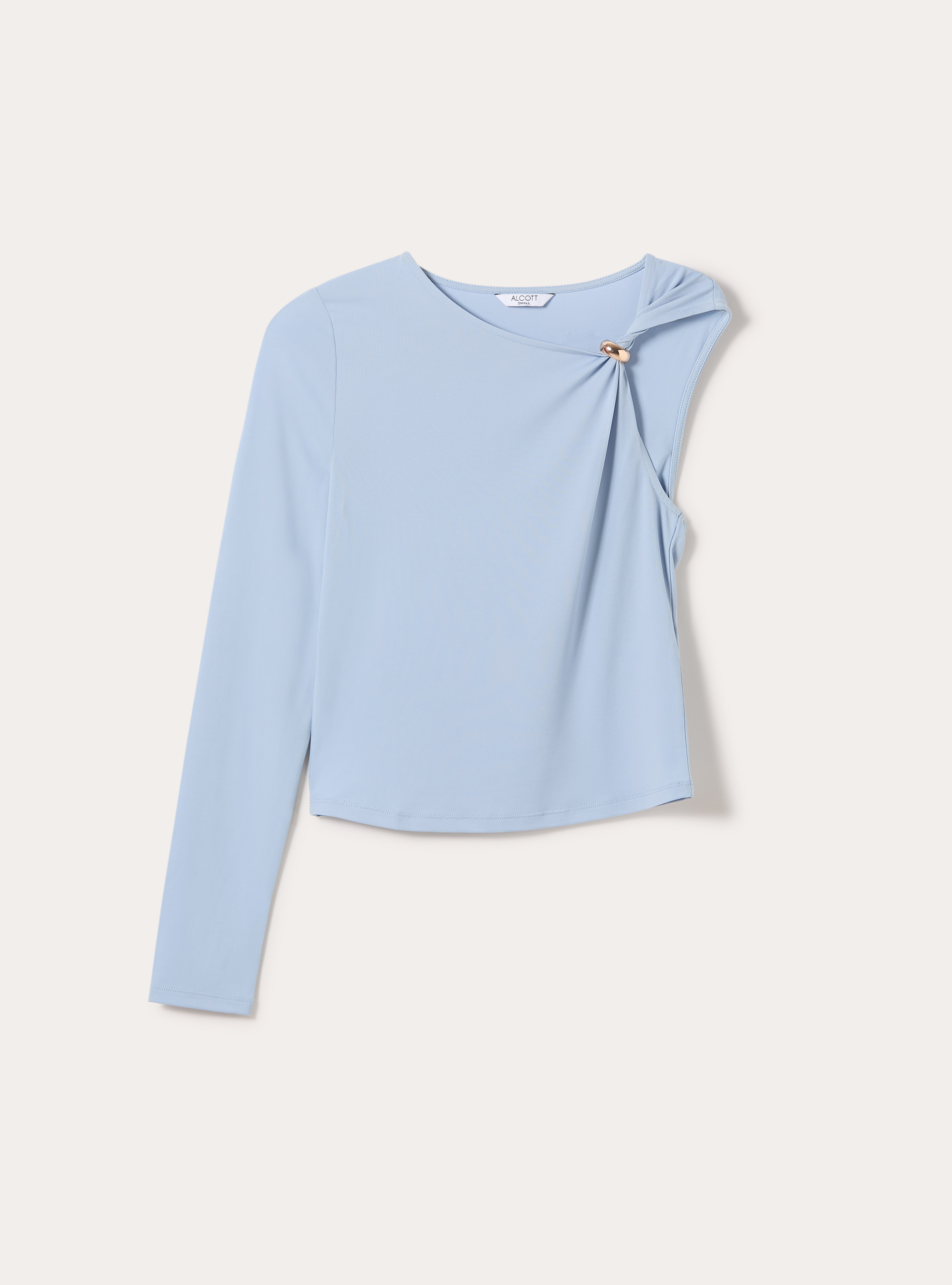 T-shirt monospalla con dettaglio, AZ2 AZURE MEDIUM