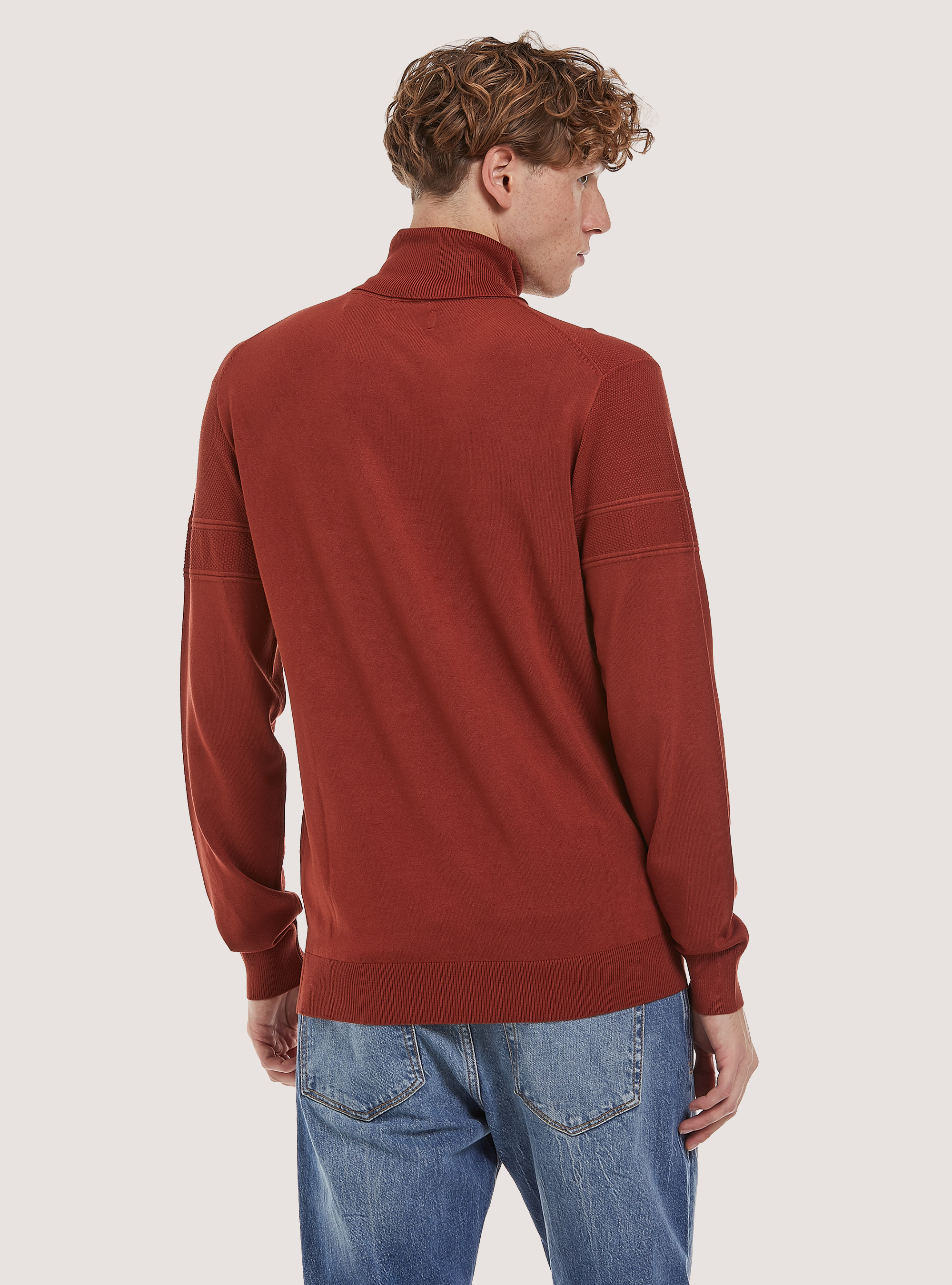 Fine turtleneck pullover with soft viscose texture, RT2 RUSTY MEDIUM
