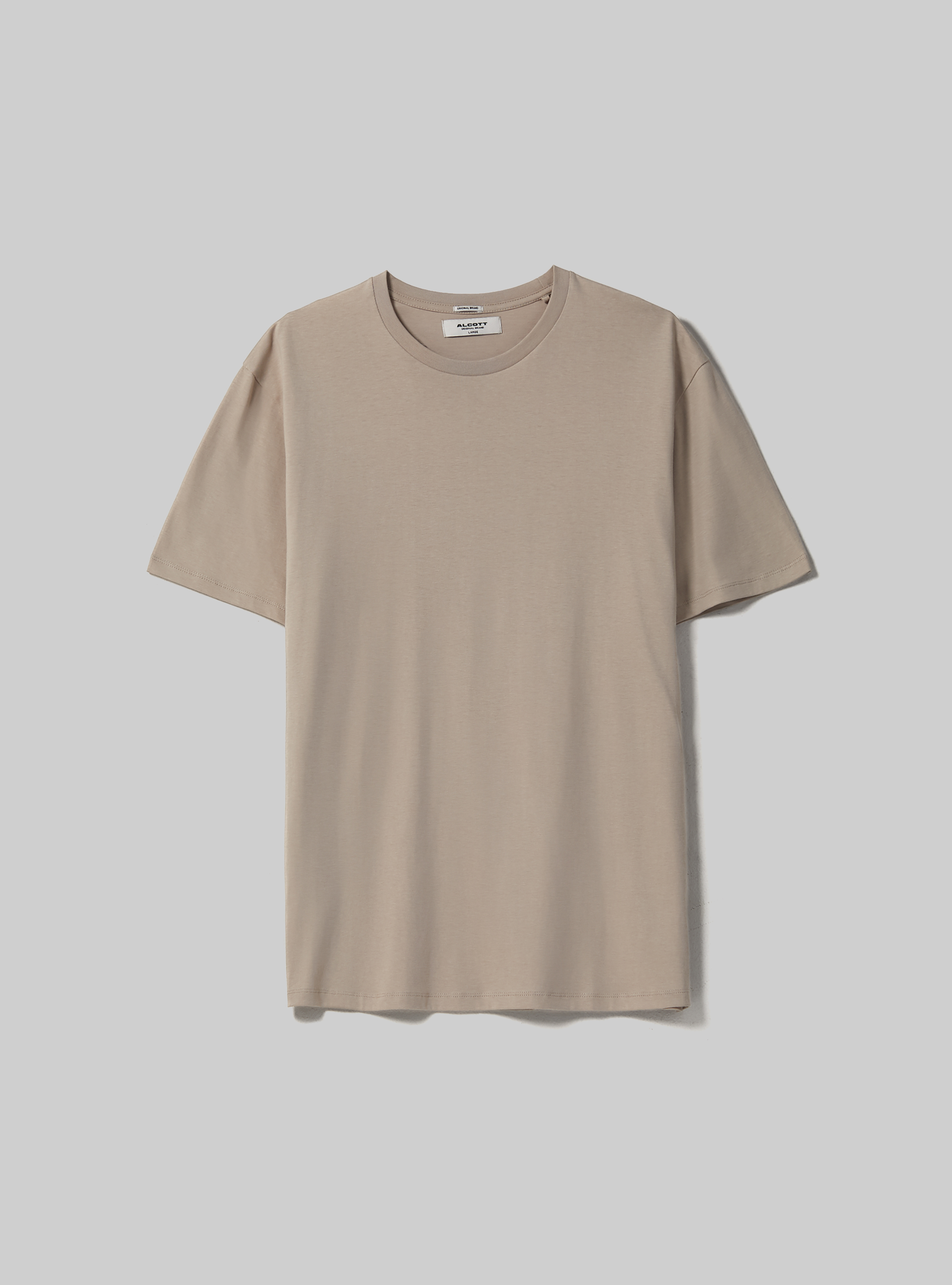 Crew-neck cotton T-shirt, BG2 BEIGE MEDIUM