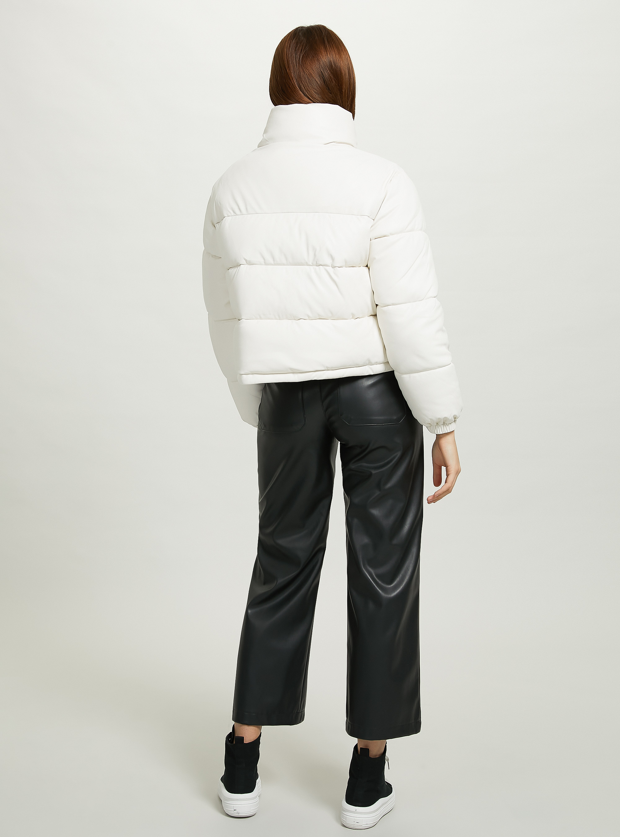 Cropped leather-effect jacket, WH2 WHITE