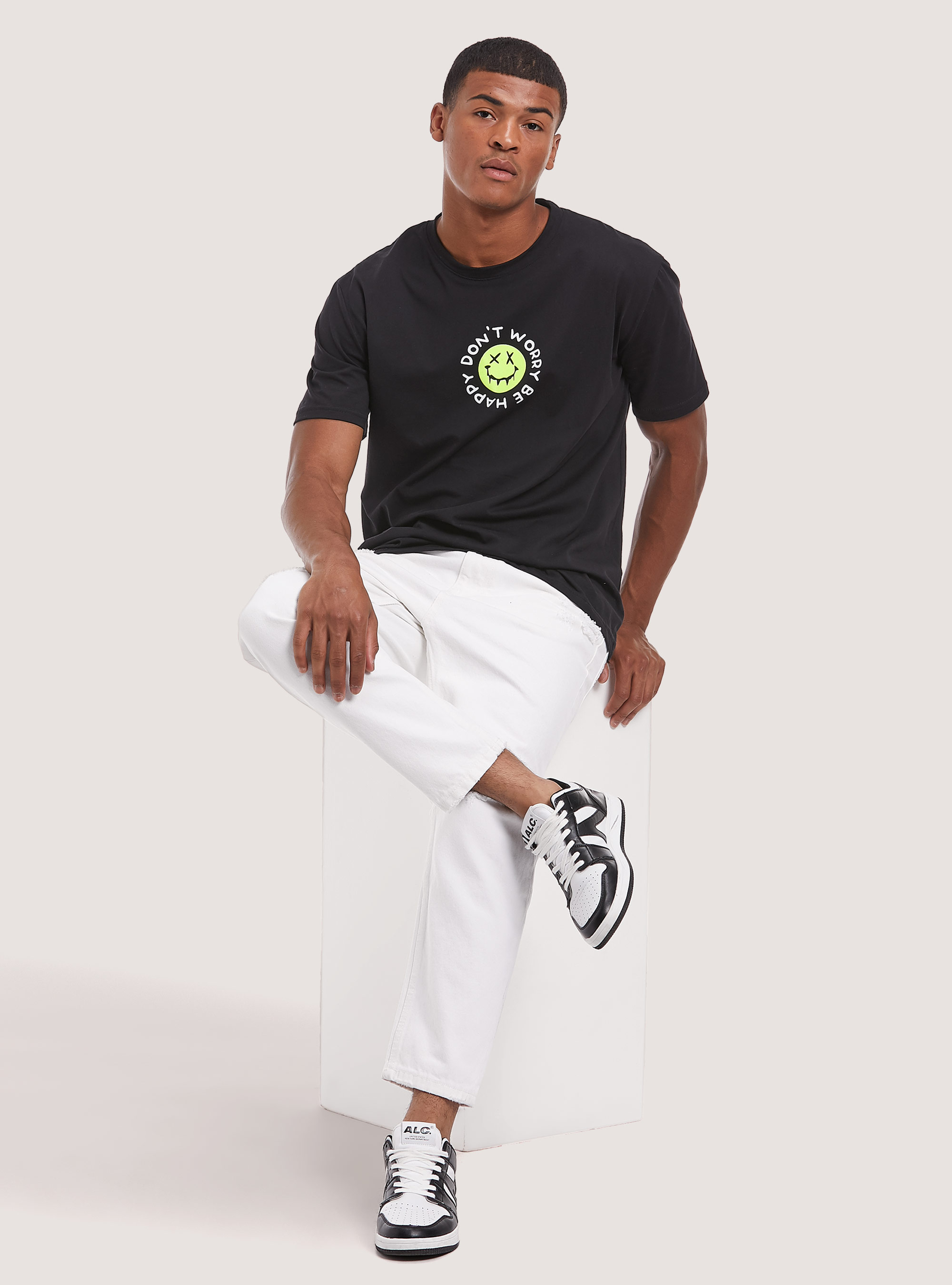 T-shirt with Smile Collection print, BK1 BLACK