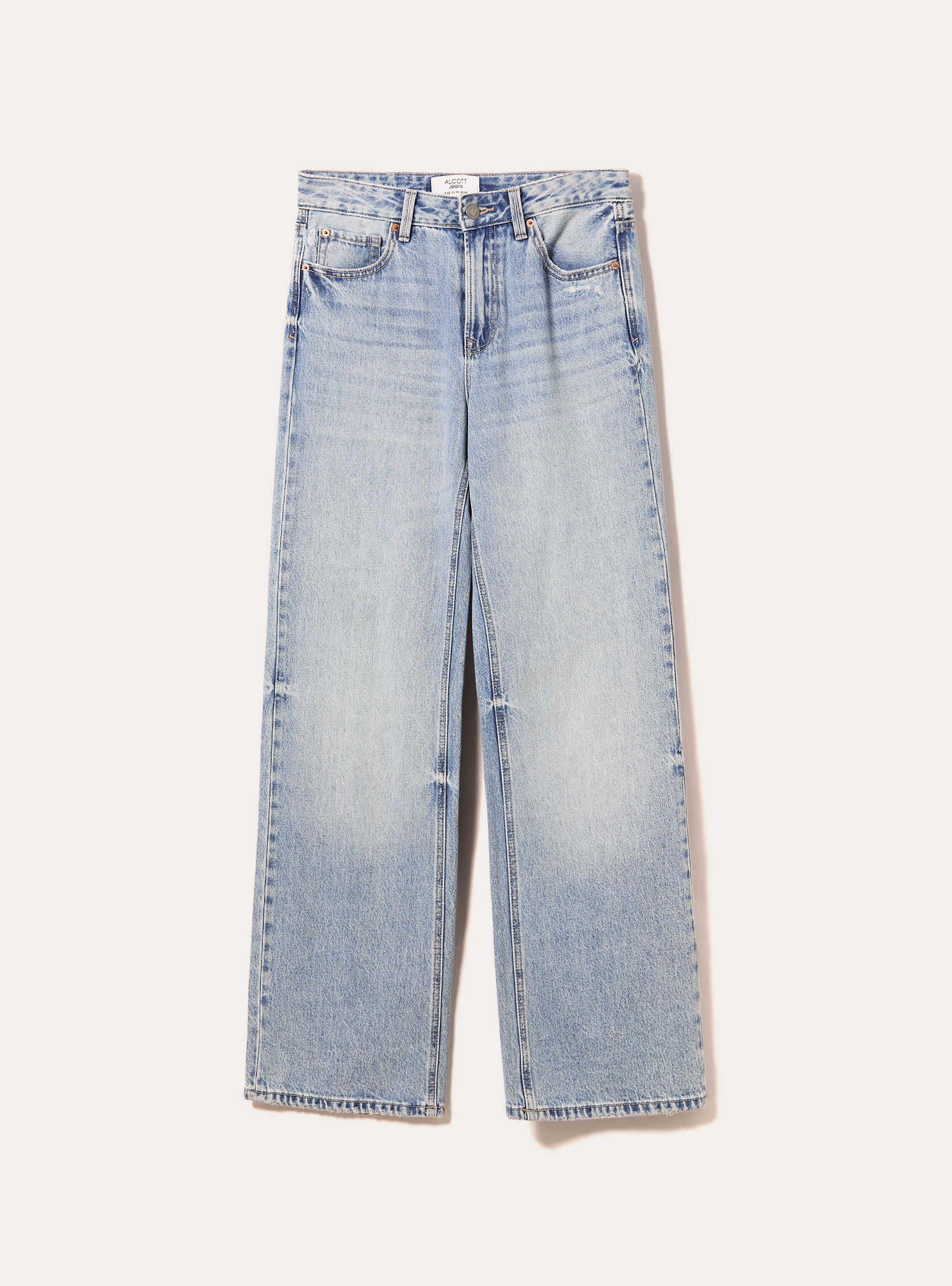 Vaqueros rectos de corte ancho, D006 AZURE