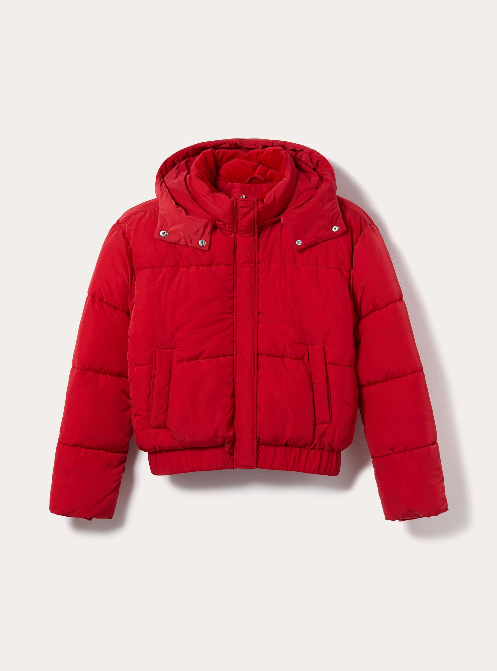 Giubbotto puffy con cappuccio removibile, RD2 RED MEDIUM