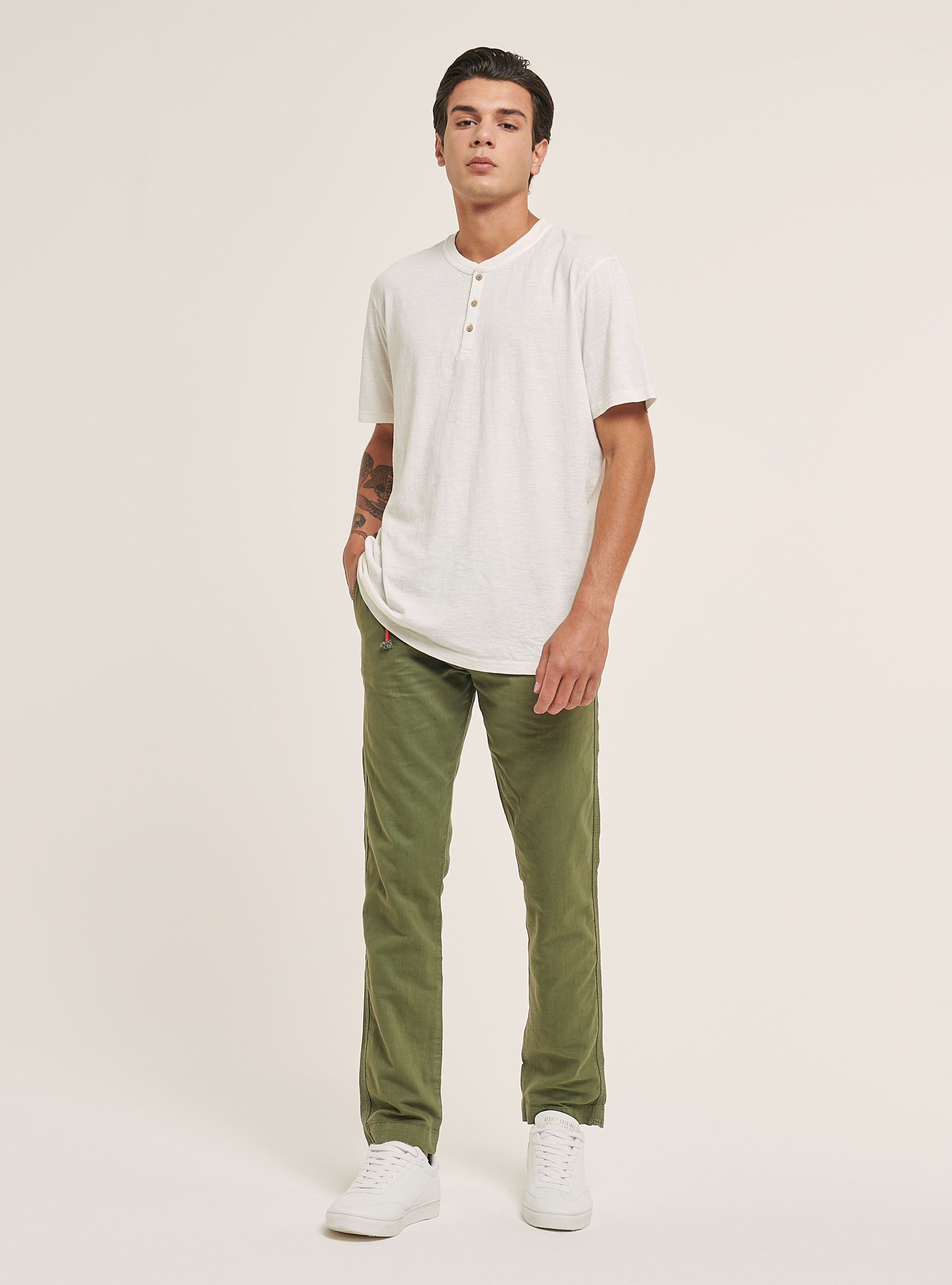 Camiseta de algod&oacute;n serafino, BLANQUECINO