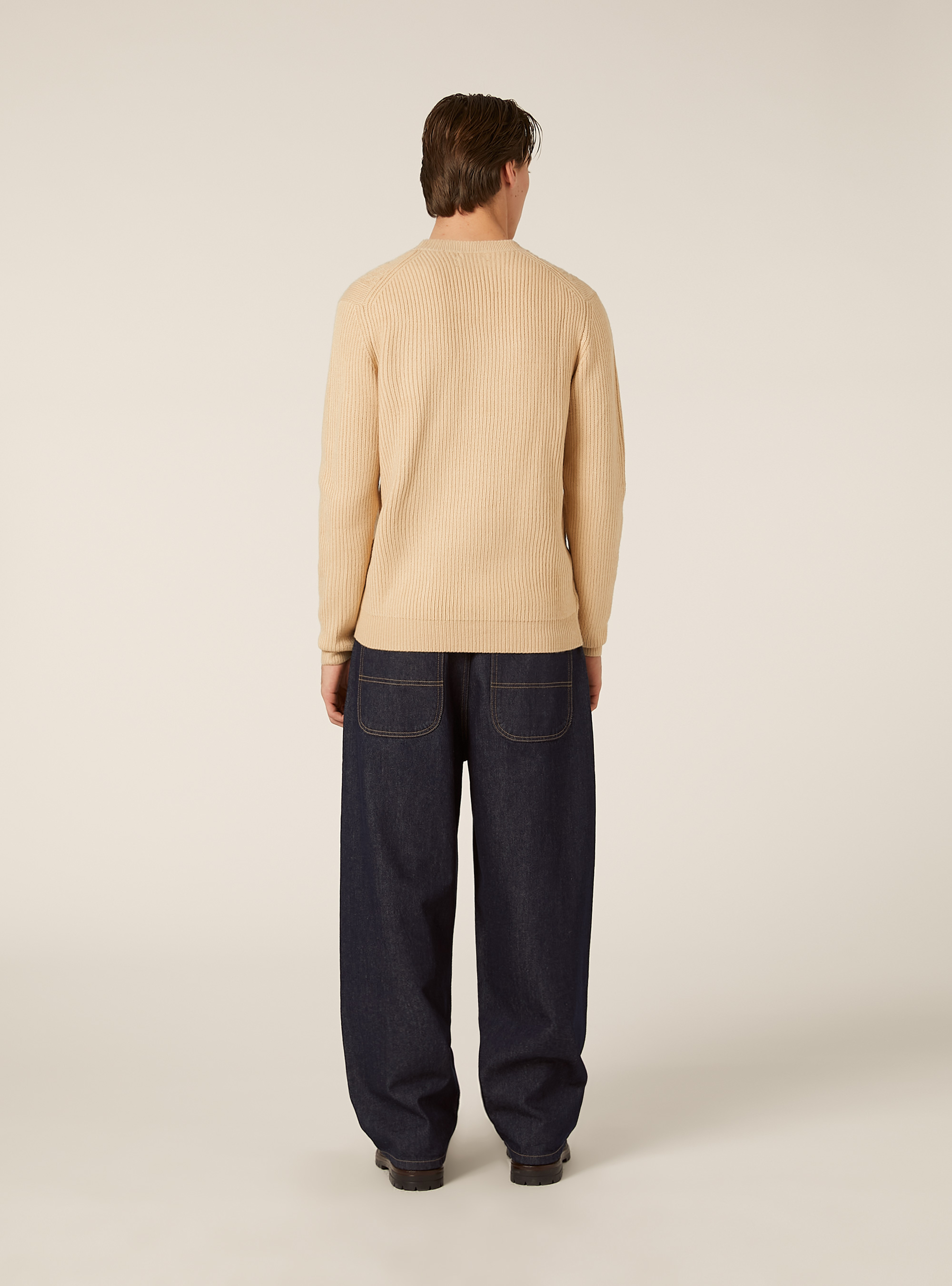 Maglione girocollo trecce, TB2 TOBACCO MEDIUM